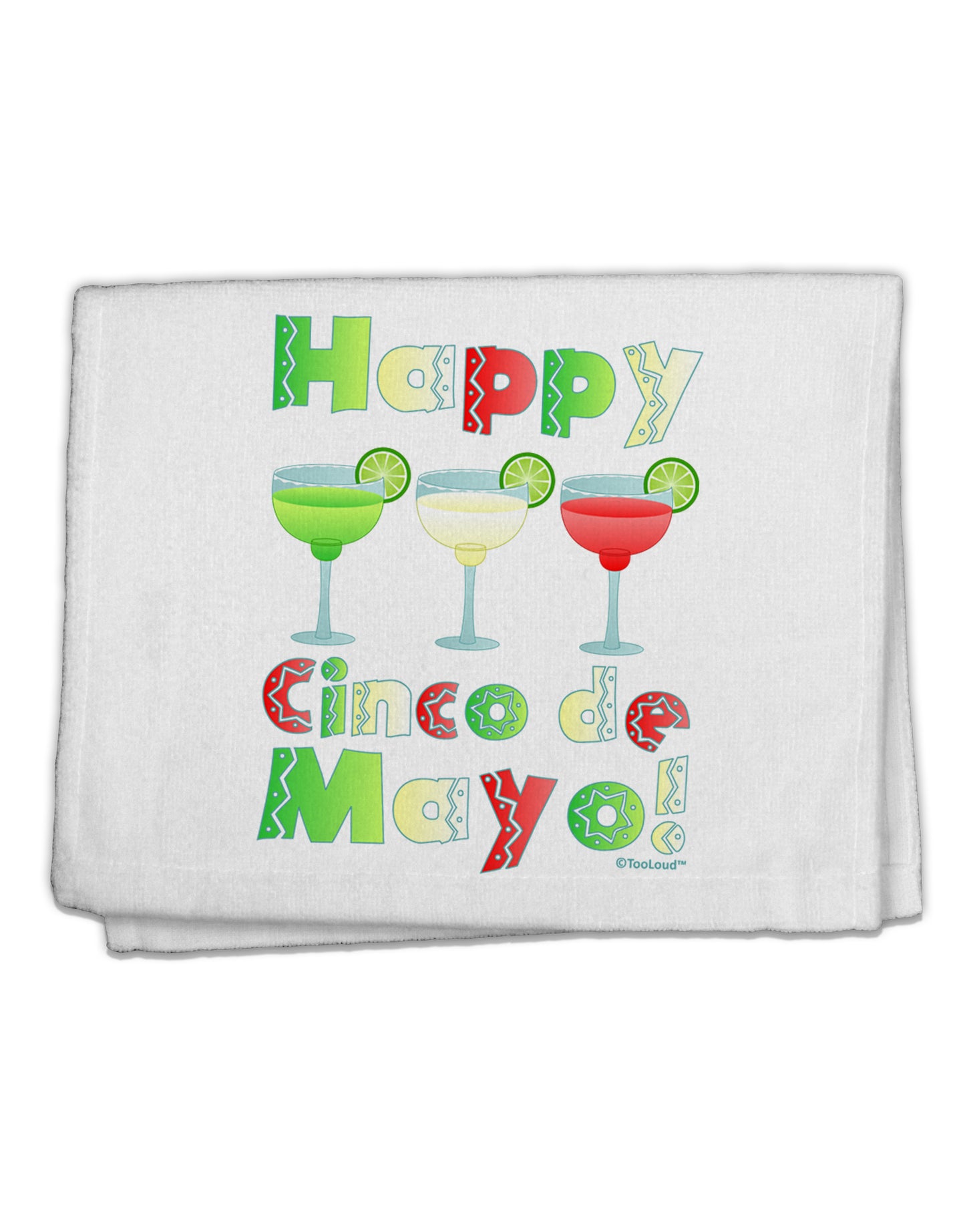 Margaritas - Mexican Flag Colors - Happy Cinco de Mayo 11"x18" Dish Fingertip Towel by TooLoud-Fingertip Towel-TooLoud-White-Davson Sales