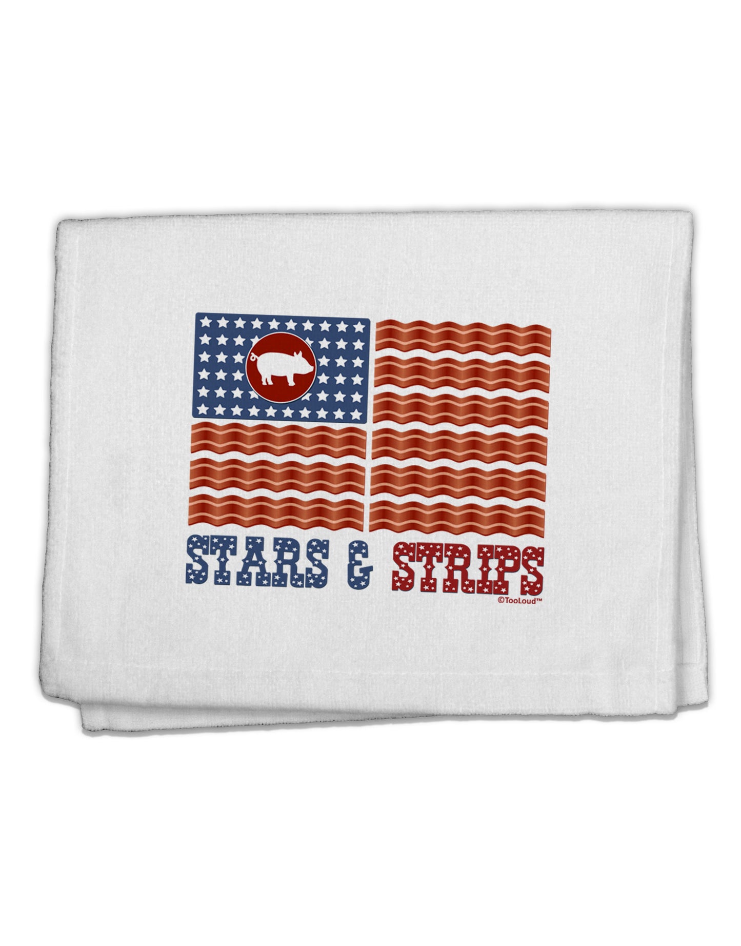 American Bacon Flag - Stars and Strips 11"x18" Dish Fingertip Towel-Fingertip Towel-TooLoud-White-Davson Sales