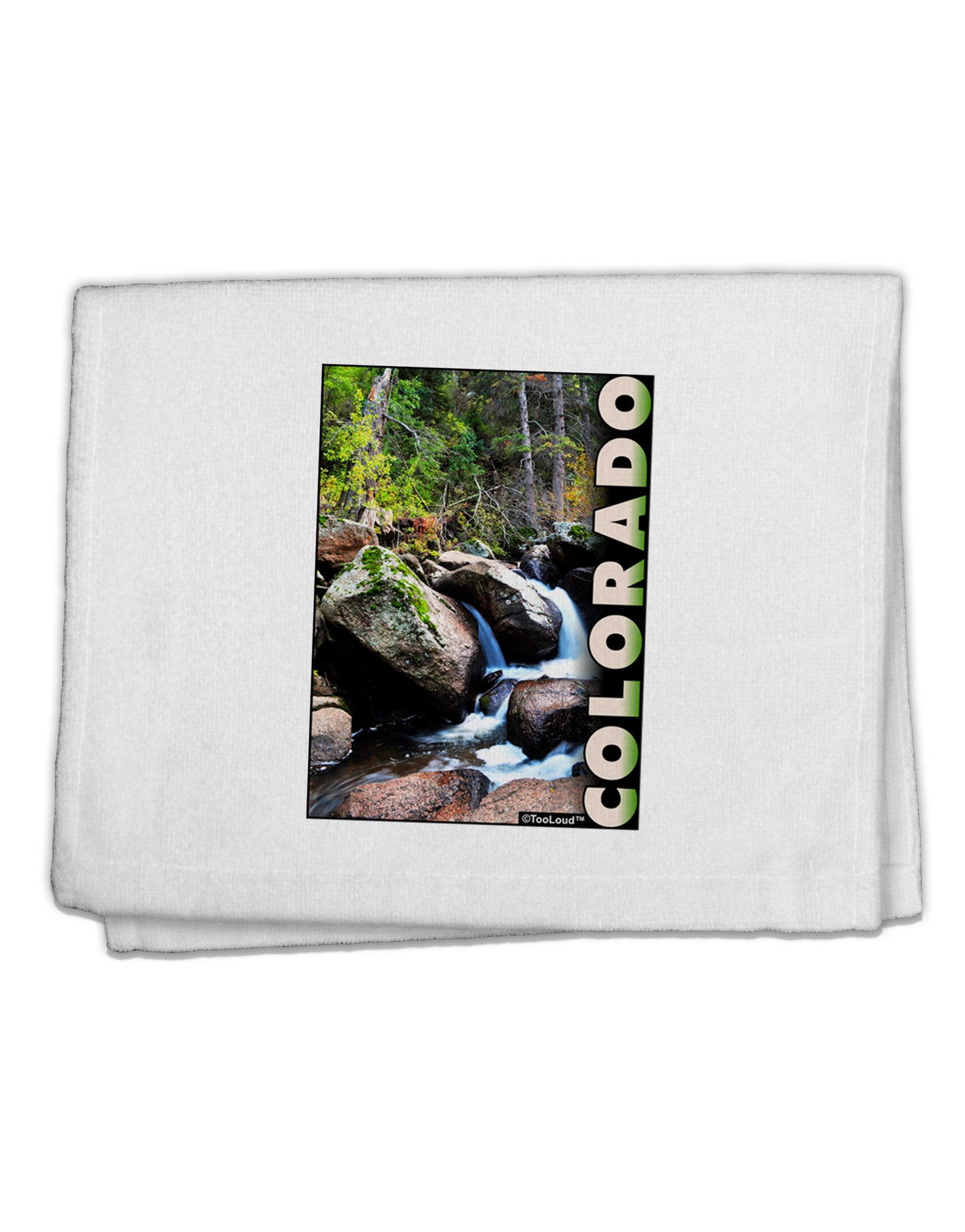 Rockies River with Text 11"x18" Dish Fingertip Towel-Fingertip Towel-TooLoud-White-Davson Sales
