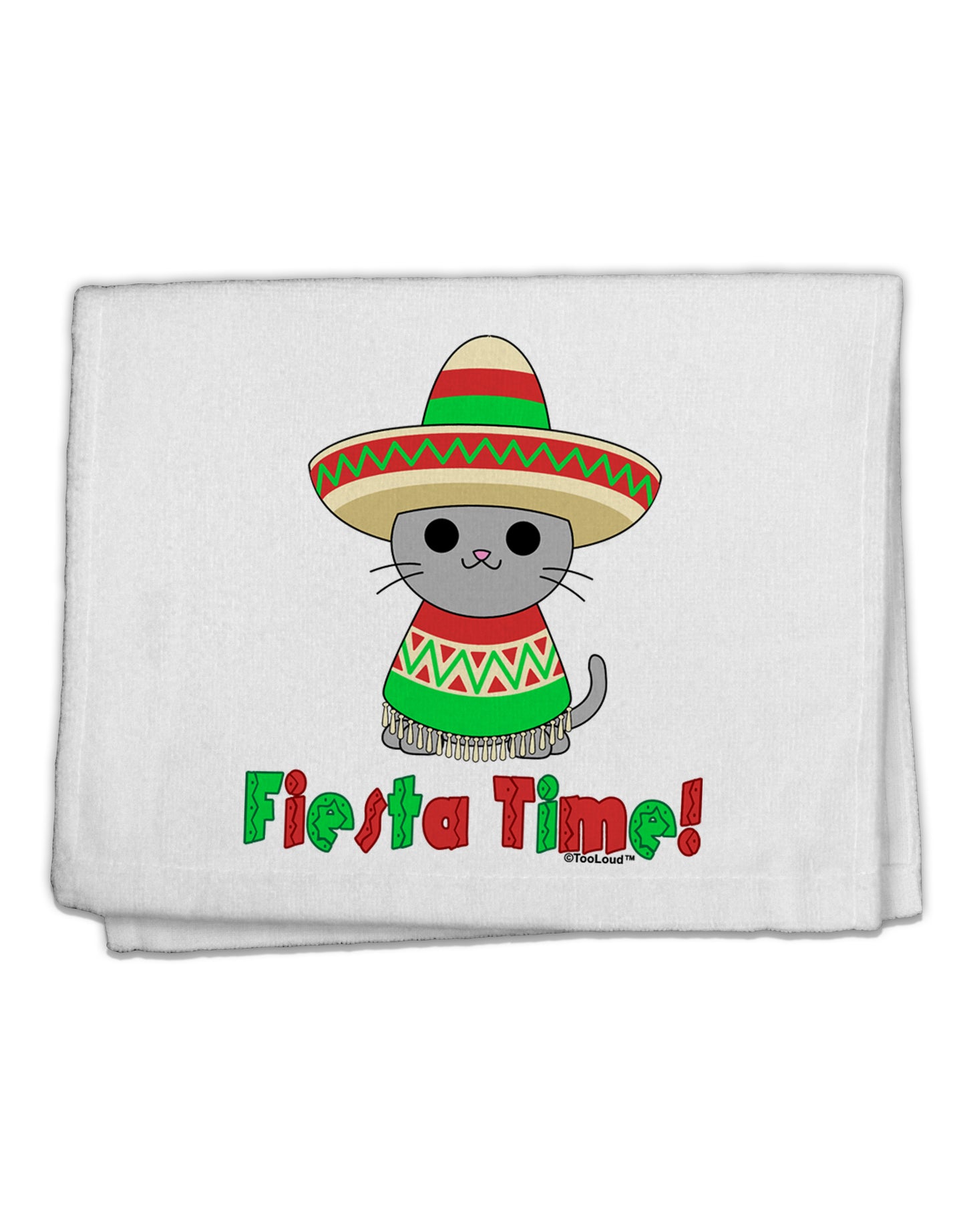 Fiesta Time - Cute Sombrero Cat 11"x18" Dish Fingertip Towel by TooLoud-Fingertip Towel-TooLoud-White-Davson Sales