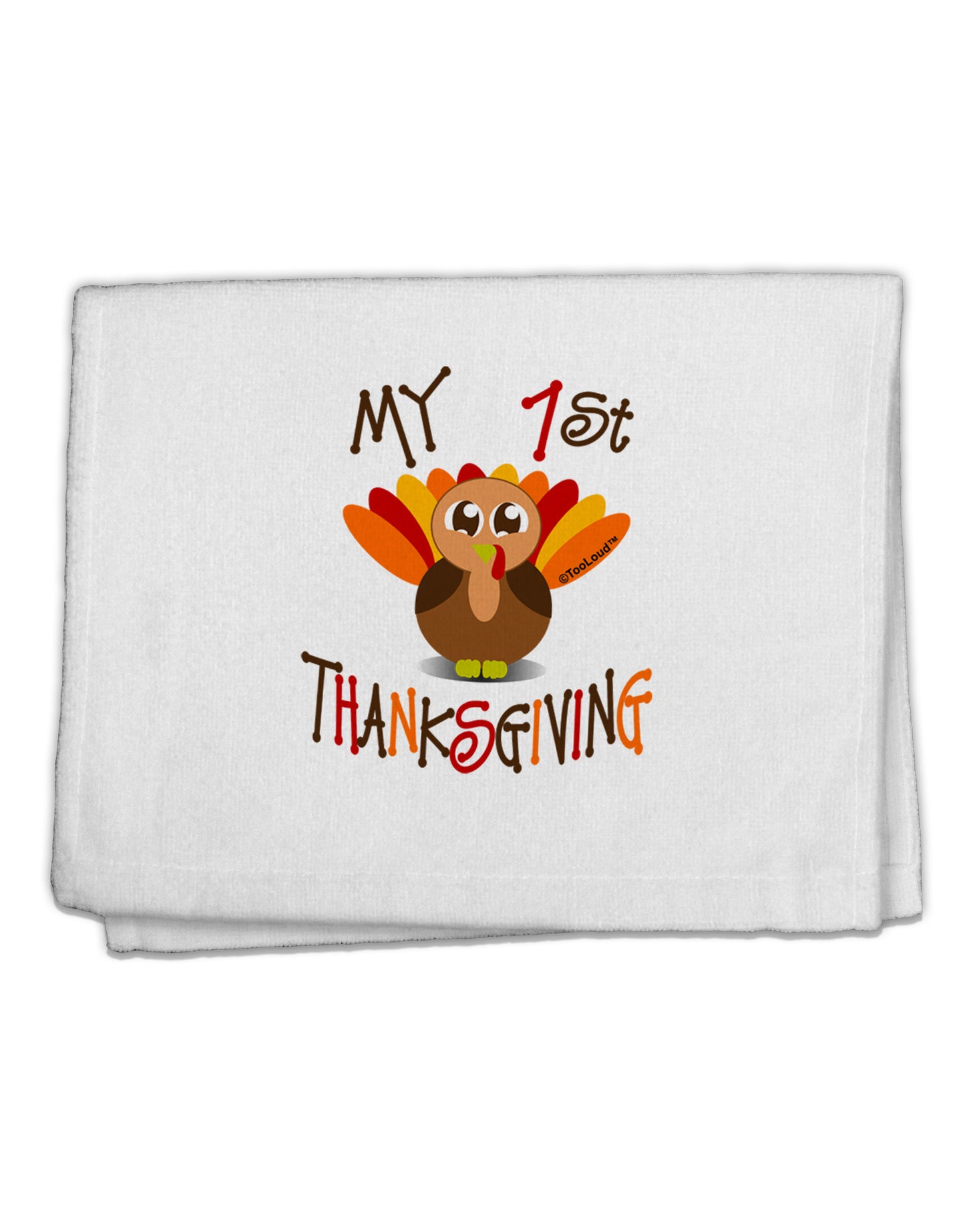My 1st Thanksgiving 11"x18" Dish Fingertip Towel-Fingertip Towel-TooLoud-White-Davson Sales