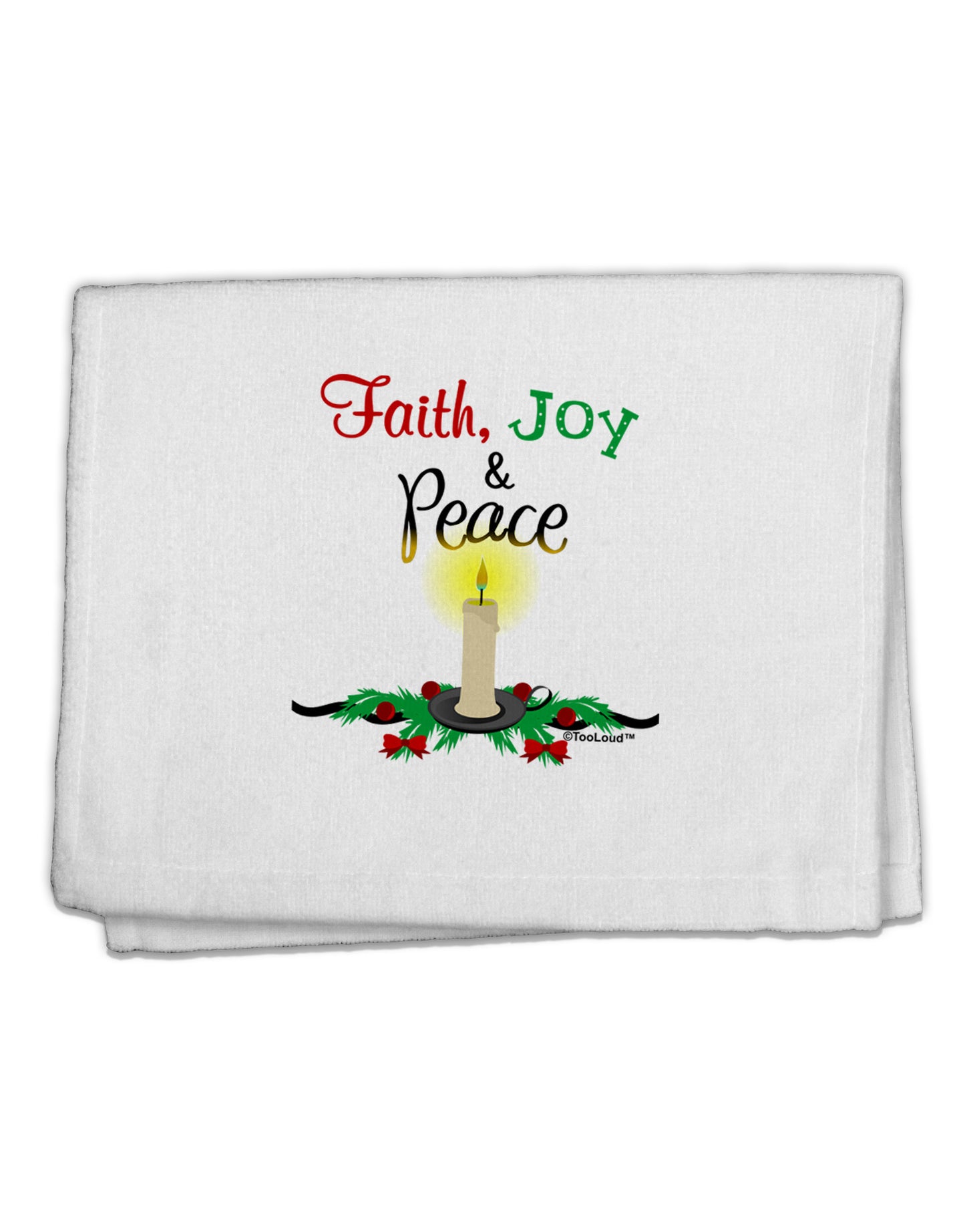 Christmas Candle with Text 11"x18" Dish Fingertip Towel-Fingertip Towel-TooLoud-White-Davson Sales