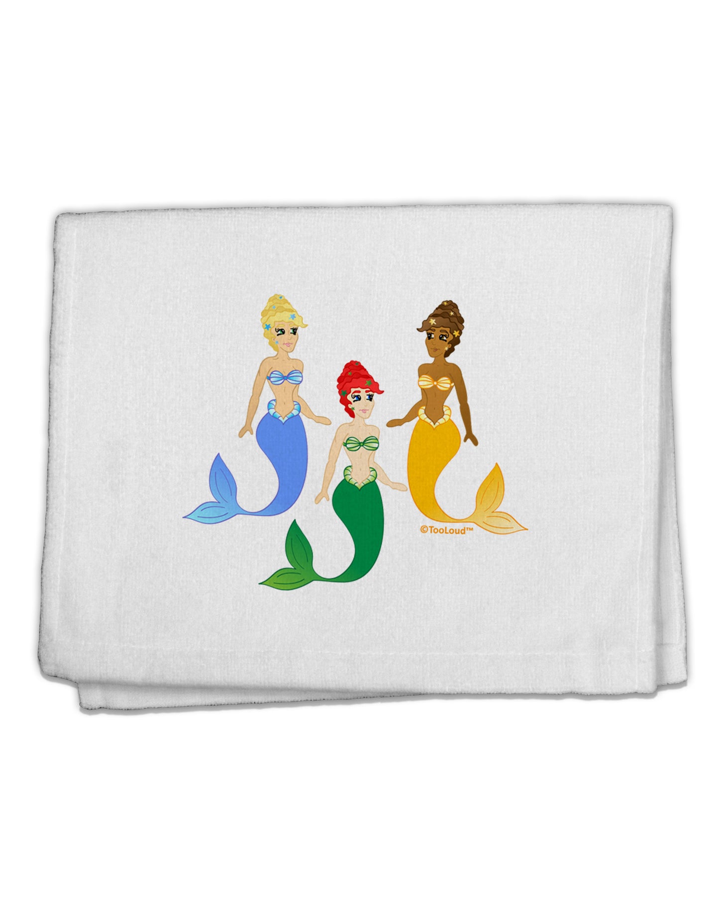 Three Mermaids 11"x18" Dish Fingertip Towel-Fingertip Towel-TooLoud-White-Davson Sales
