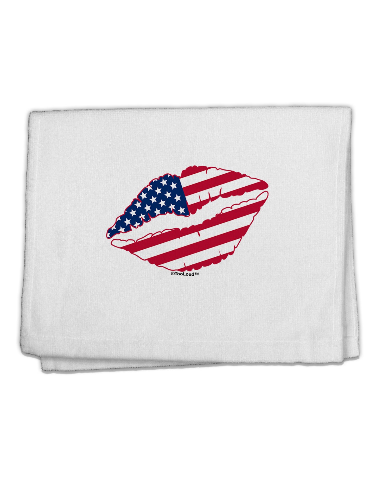 American Flag Lipstick 11"x18" Dish Fingertip Towel by TooLoud-Fingertip Towel-TooLoud-White-Davson Sales