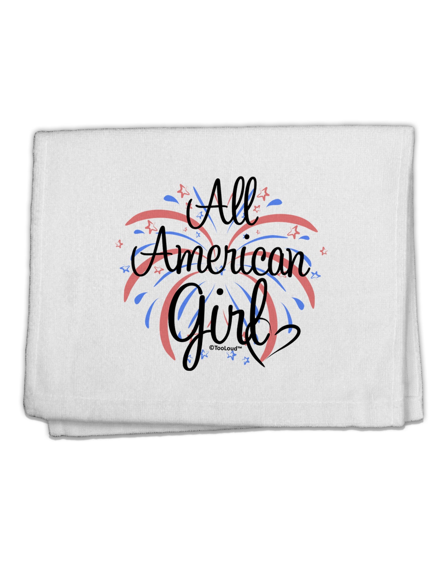 All American Girl - Fireworks and Heart 11"x18" Dish Fingertip Towel by TooLoud-Fingertip Towel-TooLoud-White-Davson Sales