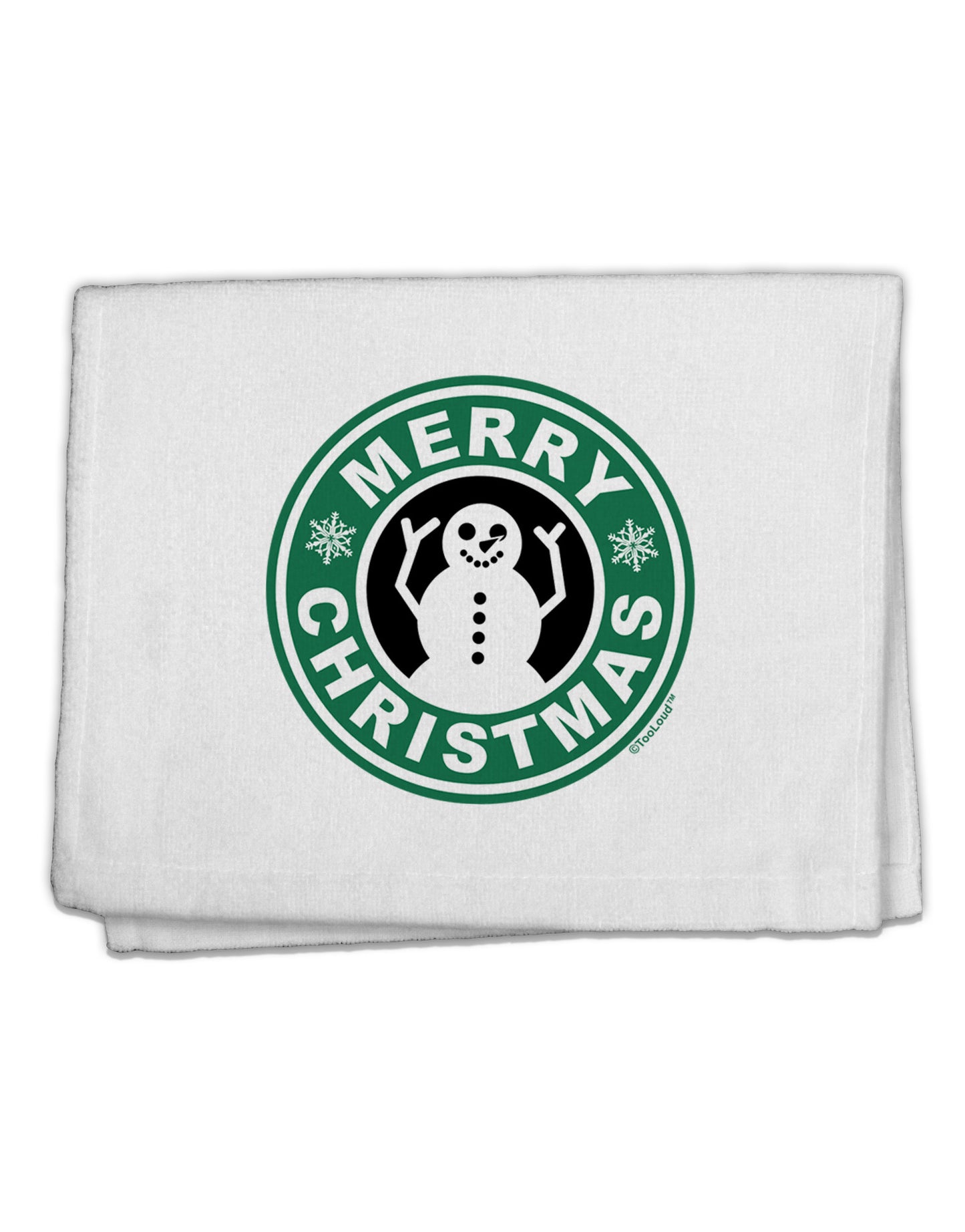 Merry Christmas Latte Logo 11"x18" Dish Fingertip Towel-Fingertip Towel-TooLoud-White-Davson Sales