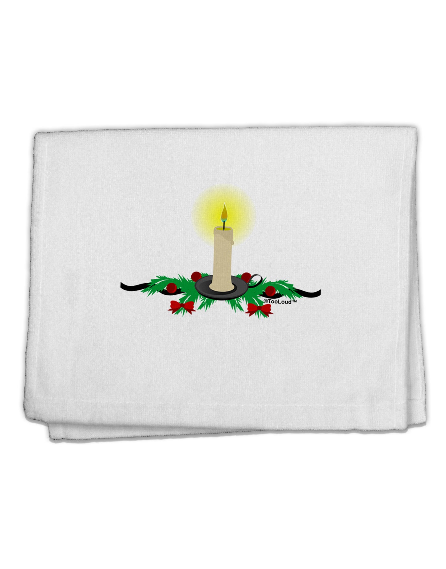 Chirstmas Candle 11"x18" Dish Fingertip Towel-Fingertip Towel-TooLoud-White-Davson Sales