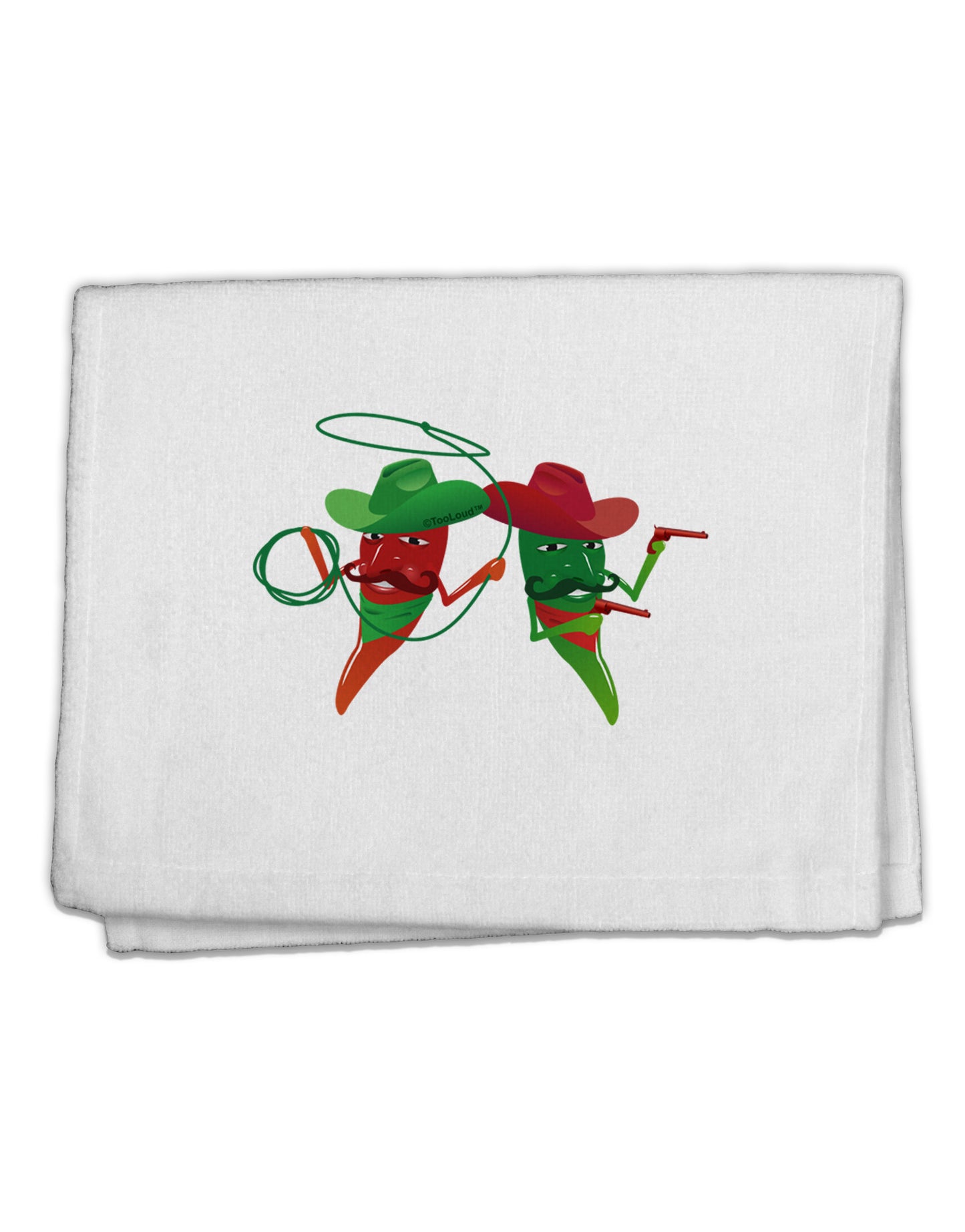 Cowboy Chili Peppers 11"x18" Dish Fingertip Towel-Fingertip Towel-TooLoud-White-Davson Sales
