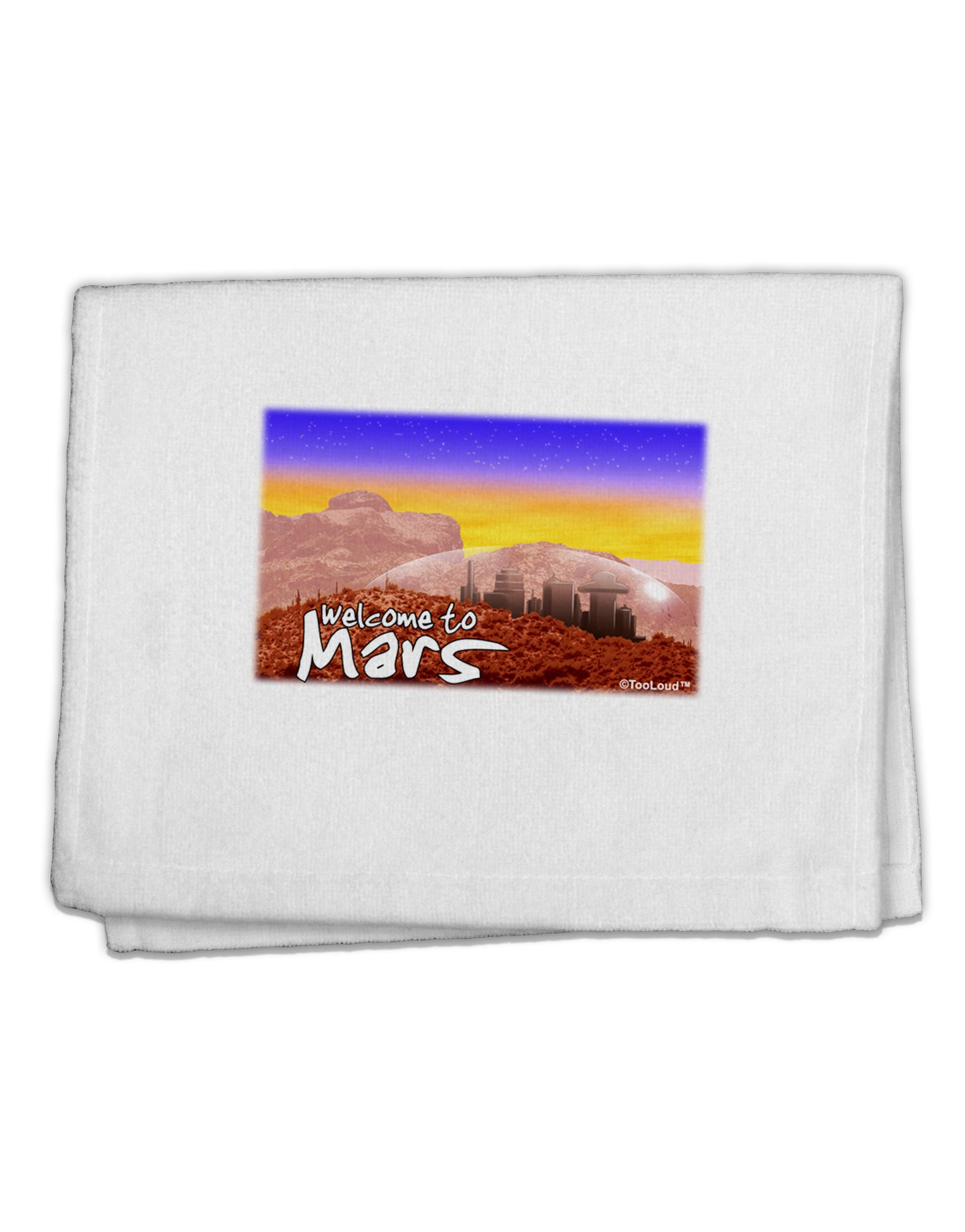 TooLoud Welcome to Mars 11"x18" Dish Fingertip Towel-Fingertip Towel-TooLoud-White-Davson Sales