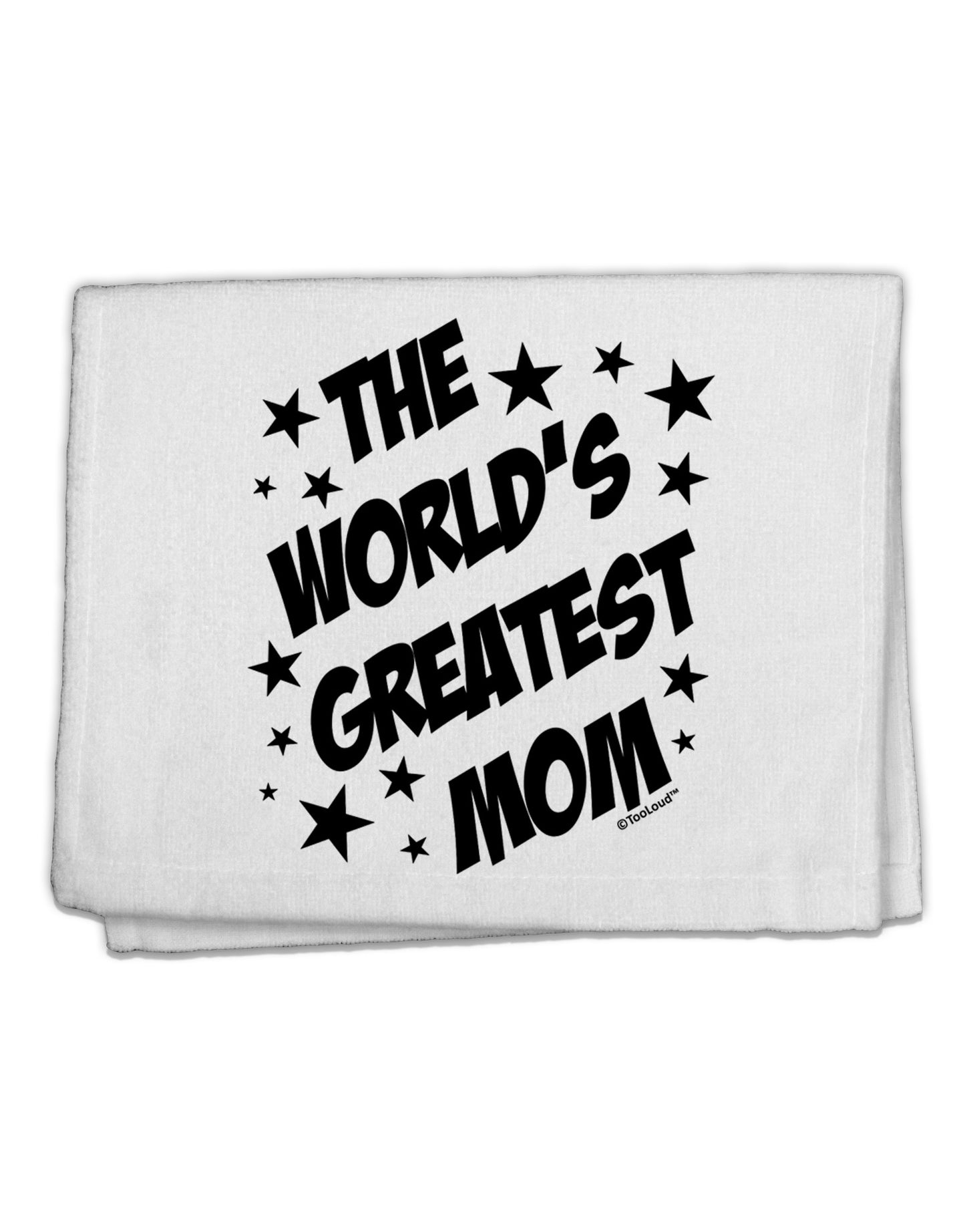 The World's Greatest Mom - Superhero Style 11"x18" Dish Fingertip Towel by TooLoud-Fingertip Towel-TooLoud-White-Davson Sales