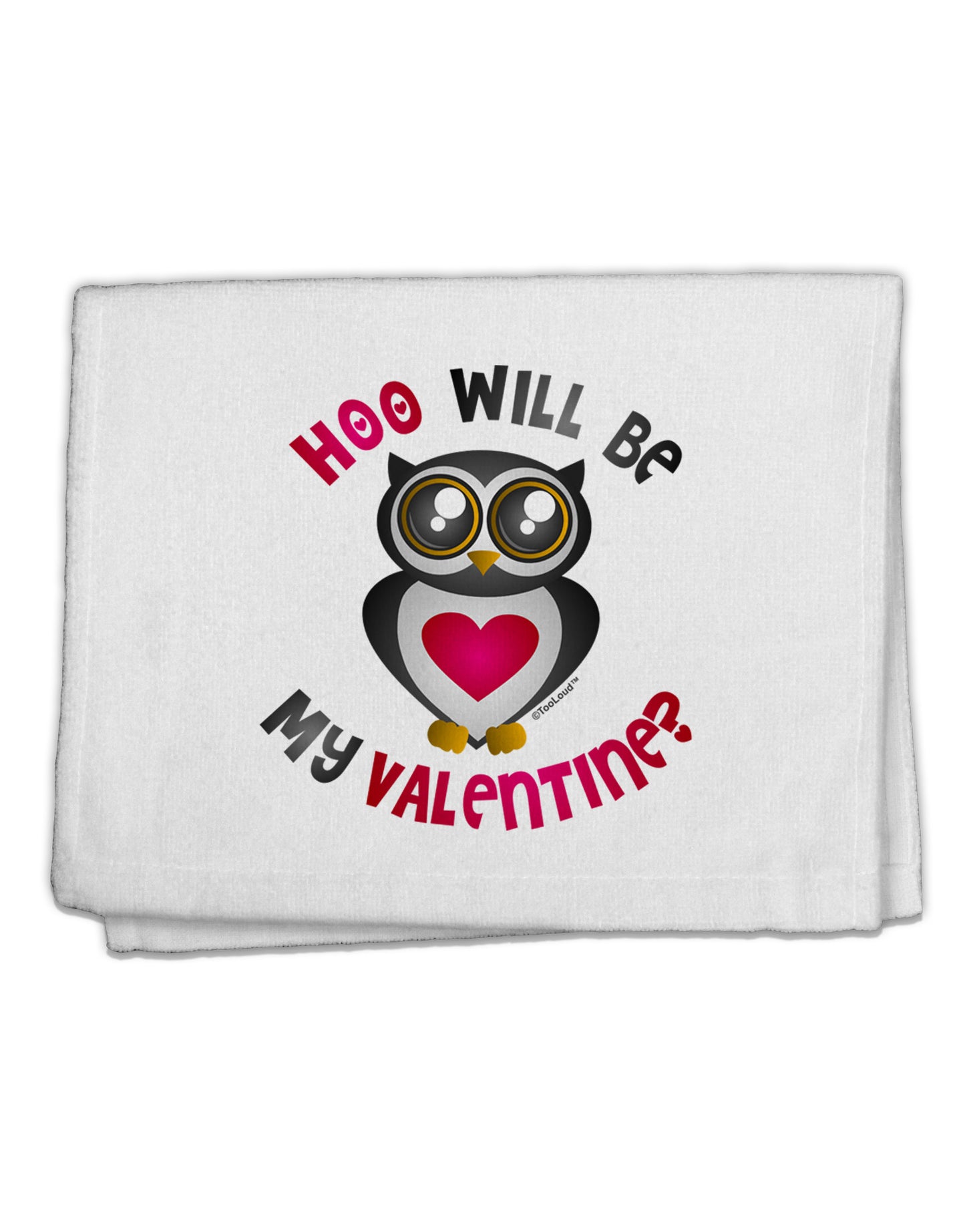 Hoo Will Be My Valentine 11"x18" Dish Fingertip Towel-Fingertip Towel-TooLoud-White-Davson Sales