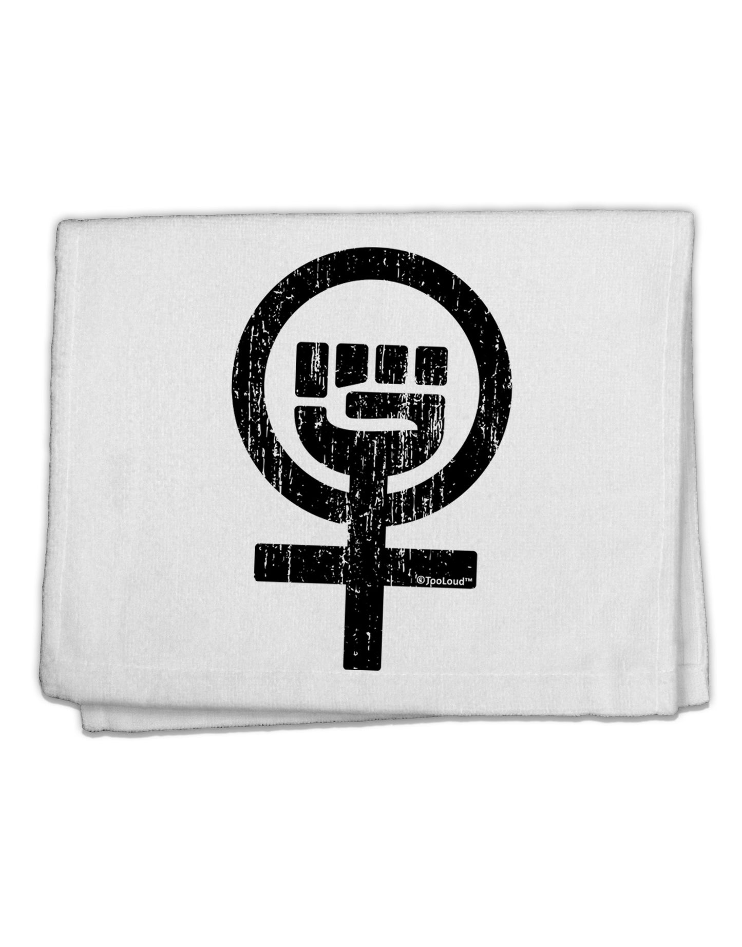 Distressed Feminism Symbol 11"x18" Dish Fingertip Towel-Fingertip Towel-TooLoud-White-Davson Sales