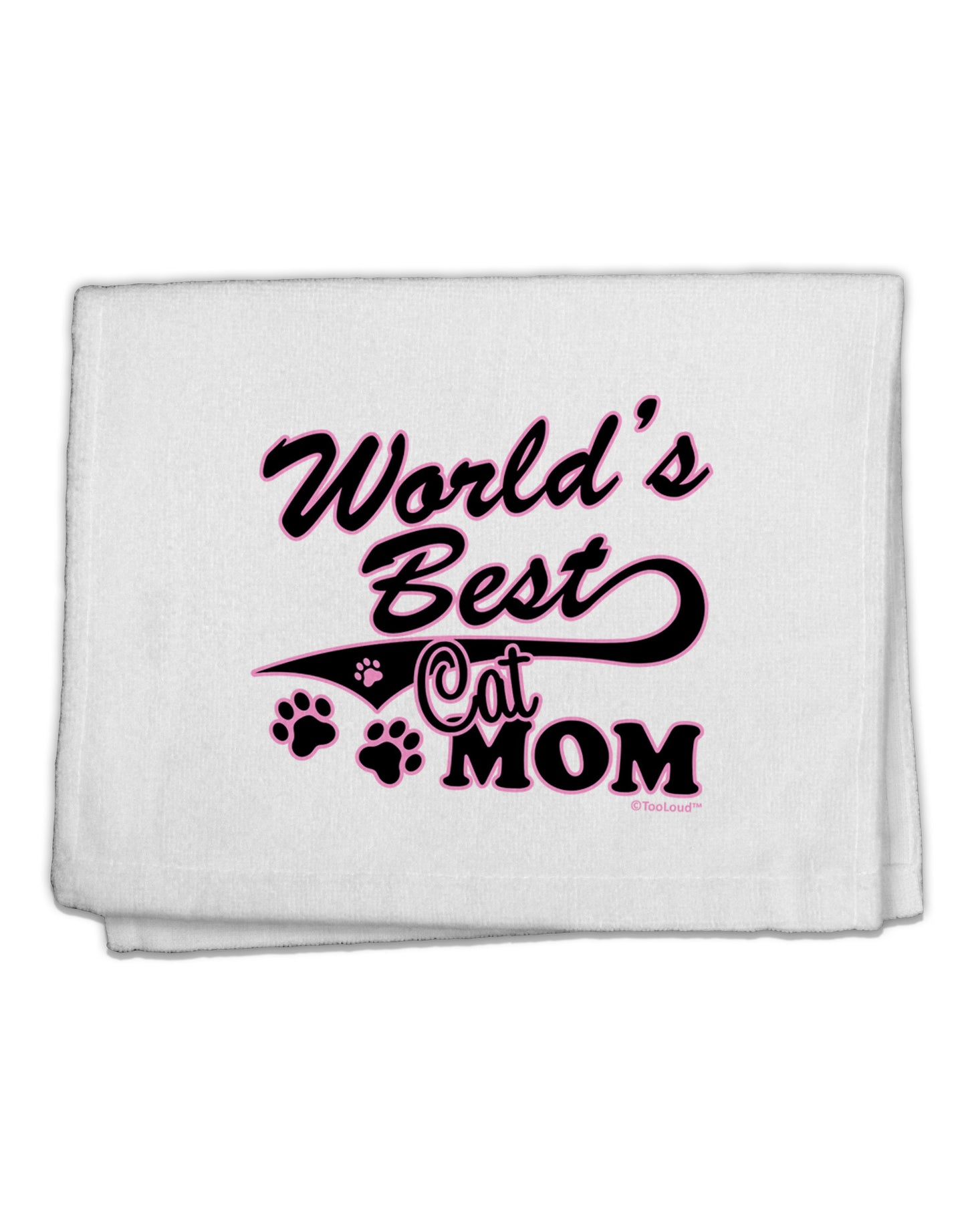 World's Best Cat Mom 11"x18" Dish Fingertip Towel by TooLoud-Fingertip Towel-TooLoud-White-Davson Sales