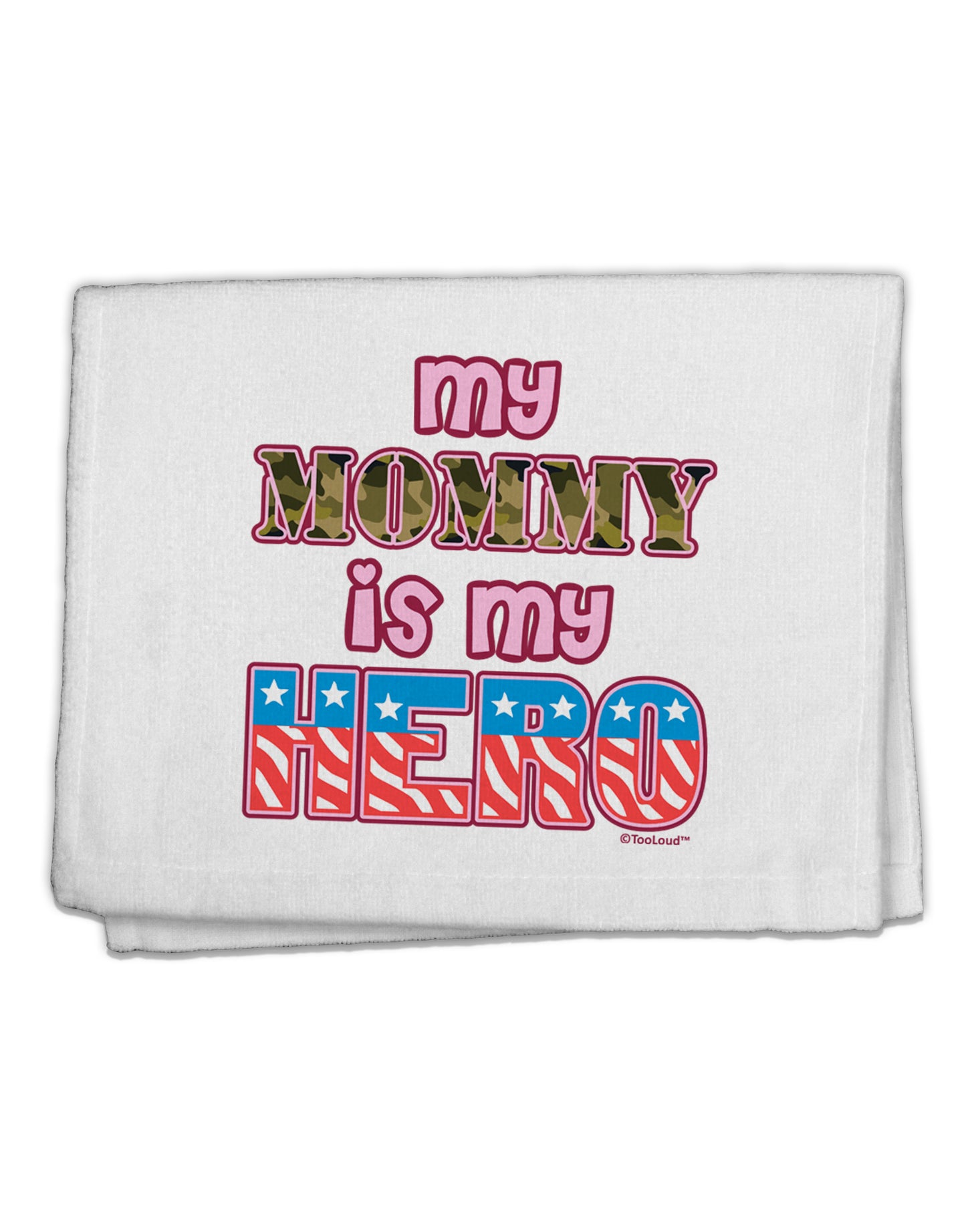 My Mommy is My Hero - Armed Forces - Pink 11"x18" Dish Fingertip Towel by TooLoud-Fingertip Towel-TooLoud-White-Davson Sales
