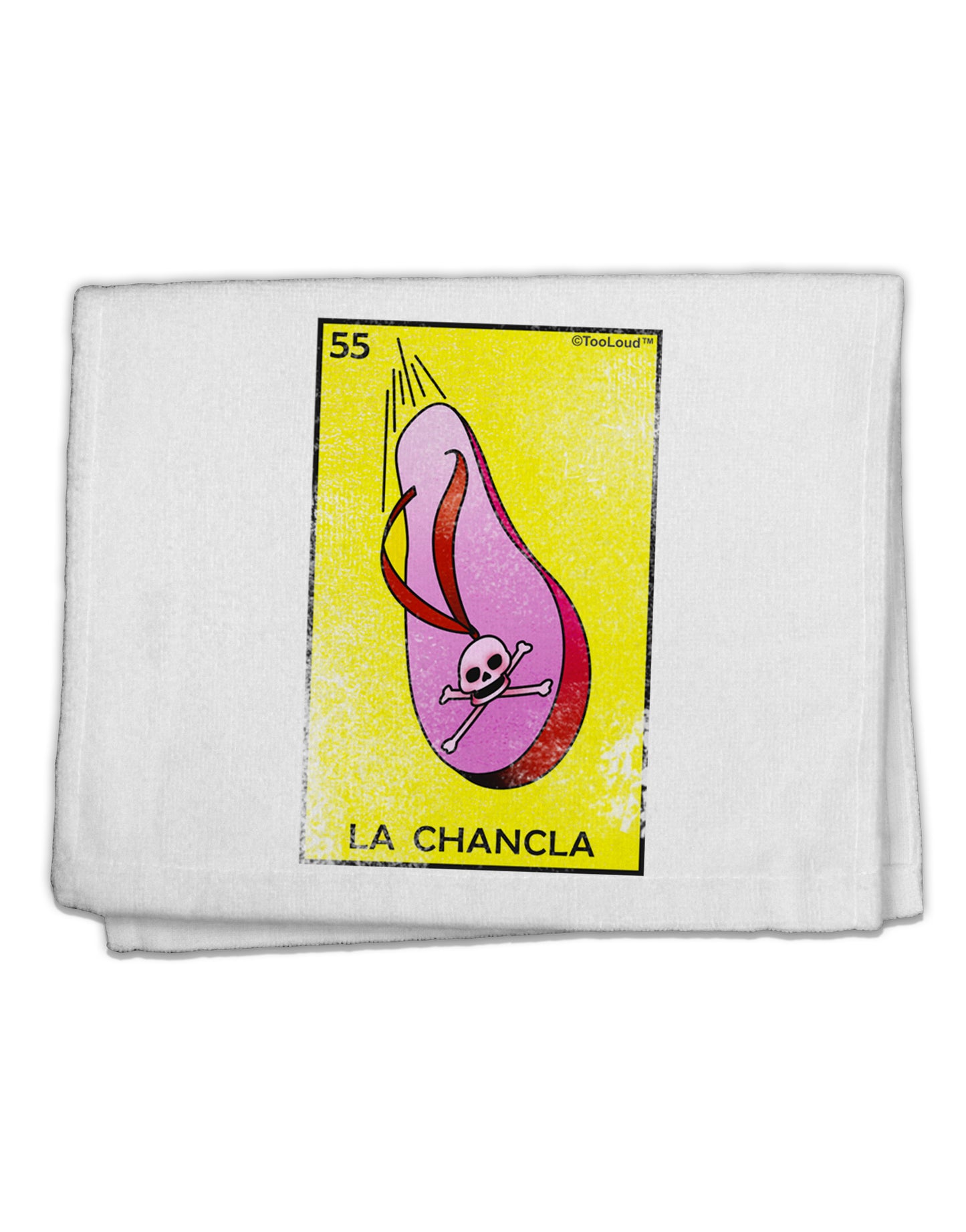 La Chancla Loteria Distressed 11"x18" Dish Fingertip Towel by TooLoud-TooLoud-White-Davson Sales