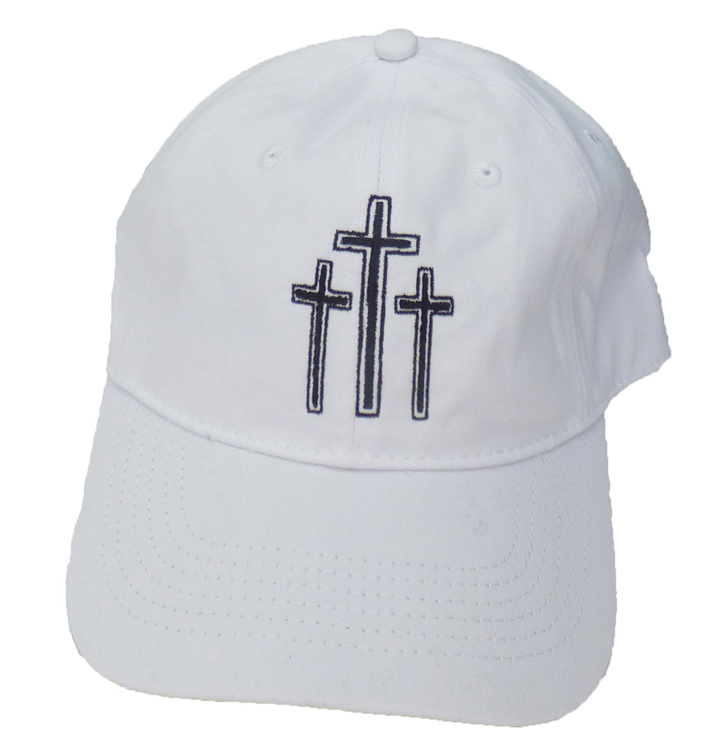 Three Cross Design - Easter Adult Baseball Cap Hat by TooLoud-Baseball Cap-TooLoud-White-One Size-Davson Sales