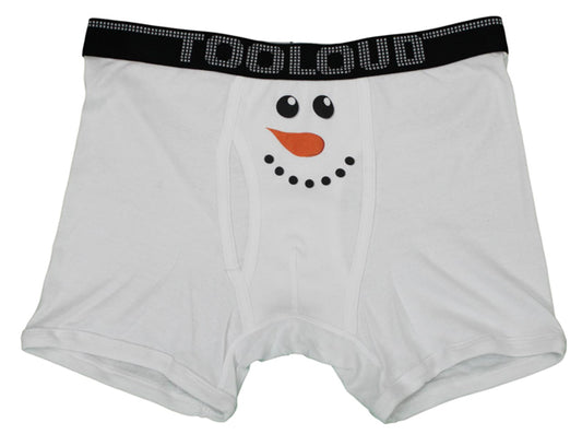 Snowman Face Christmas Boxer Briefs, Holiday Underwear for Men-Boxer Briefs-TooLoud-White-Small-Davson Sales