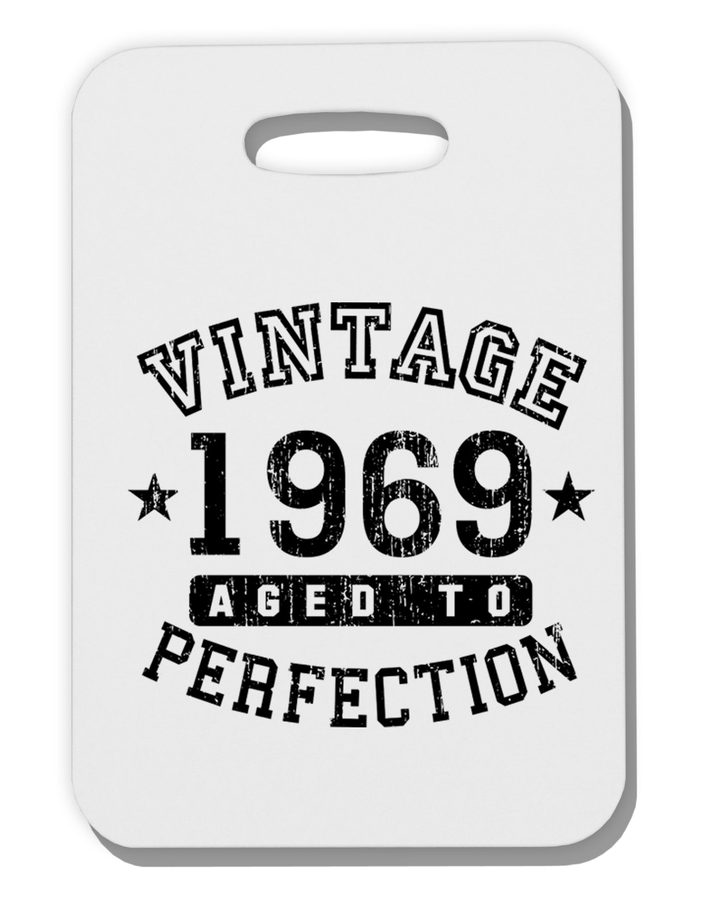 50th Birthday Vintage Birth Year 1969 Thick Plastic Luggage Tag by TooLoud-TooLoud-White-One Size-Davson Sales