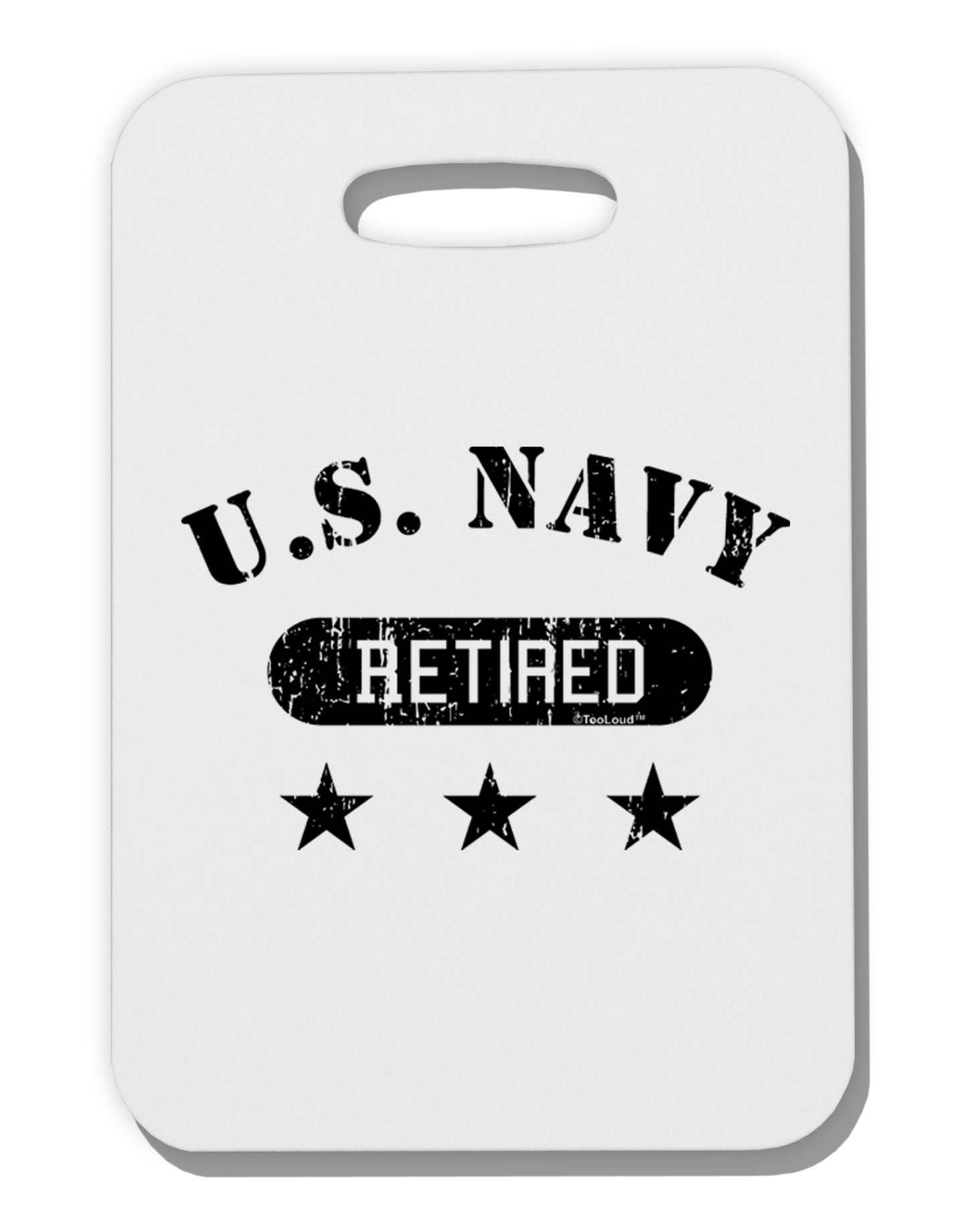 Retired Navy Thick Plastic Luggage Tag-Luggage Tag-TooLoud-White-One Size-Davson Sales