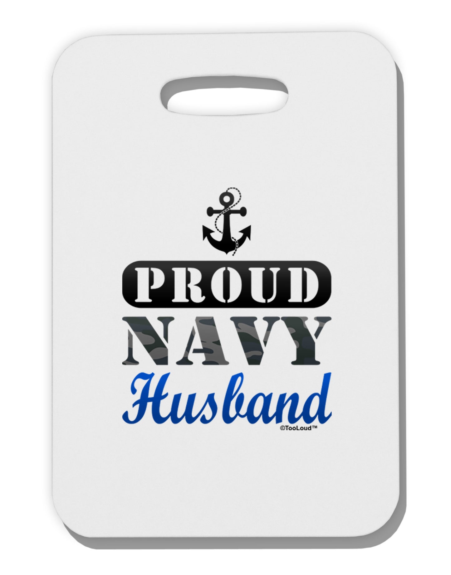 Proud Navy Husband Thick Plastic Luggage Tag-Luggage Tag-TooLoud-White-One Size-Davson Sales
