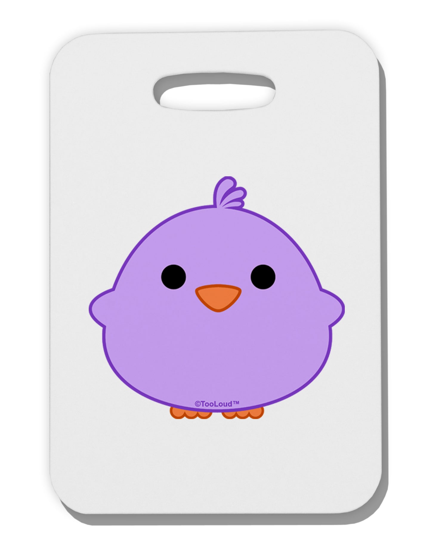 Cute Little Chick - Purple Thick Plastic Luggage Tag by TooLoud-Luggage Tag-TooLoud-White-One Size-Davson Sales