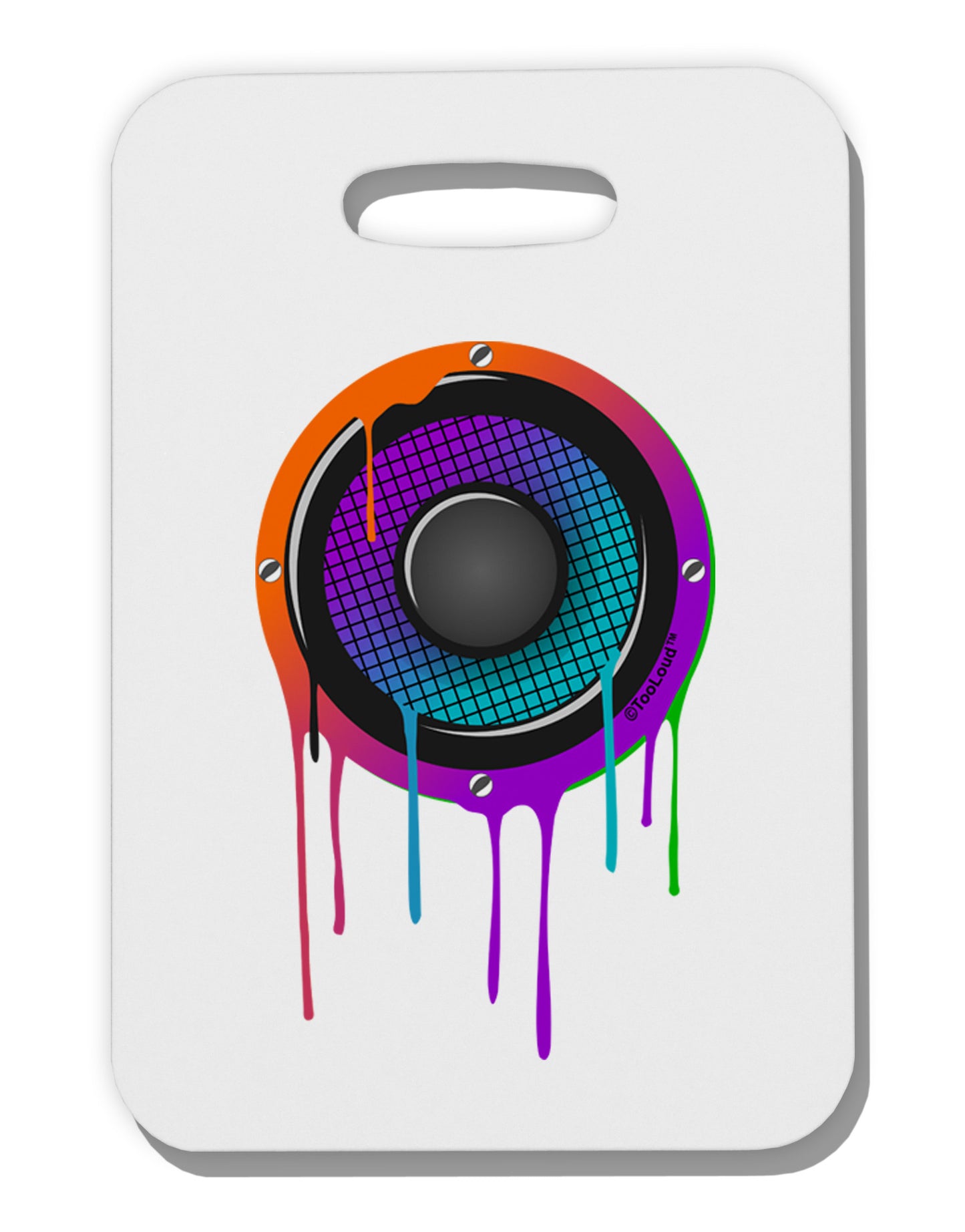 Paint Drips Speaker Thick Plastic Luggage Tag-Luggage Tag-TooLoud-White-One Size-Davson Sales