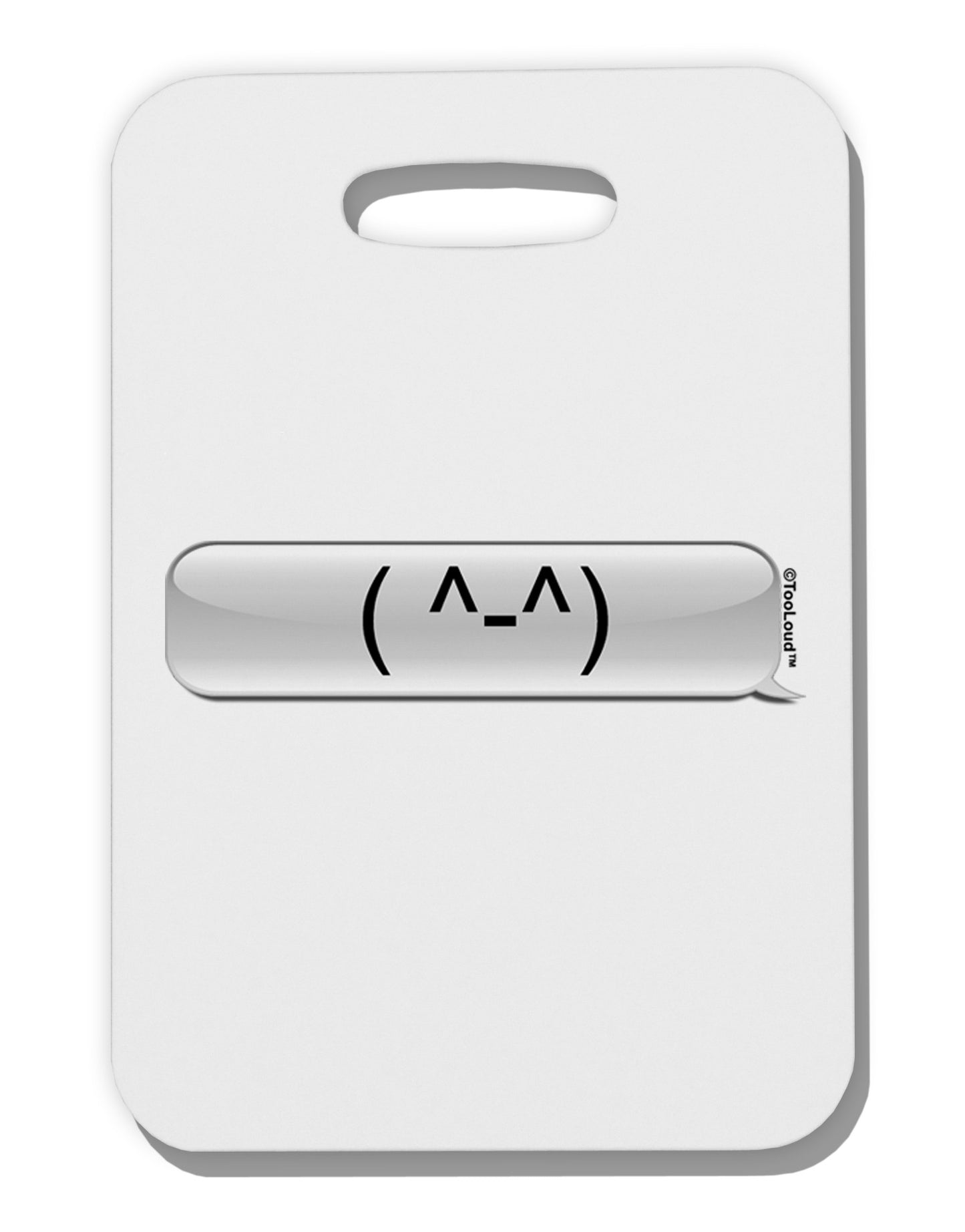 Happy FaceText Bubble Thick Plastic Luggage Tag-Luggage Tag-TooLoud-White-One Size-Davson Sales