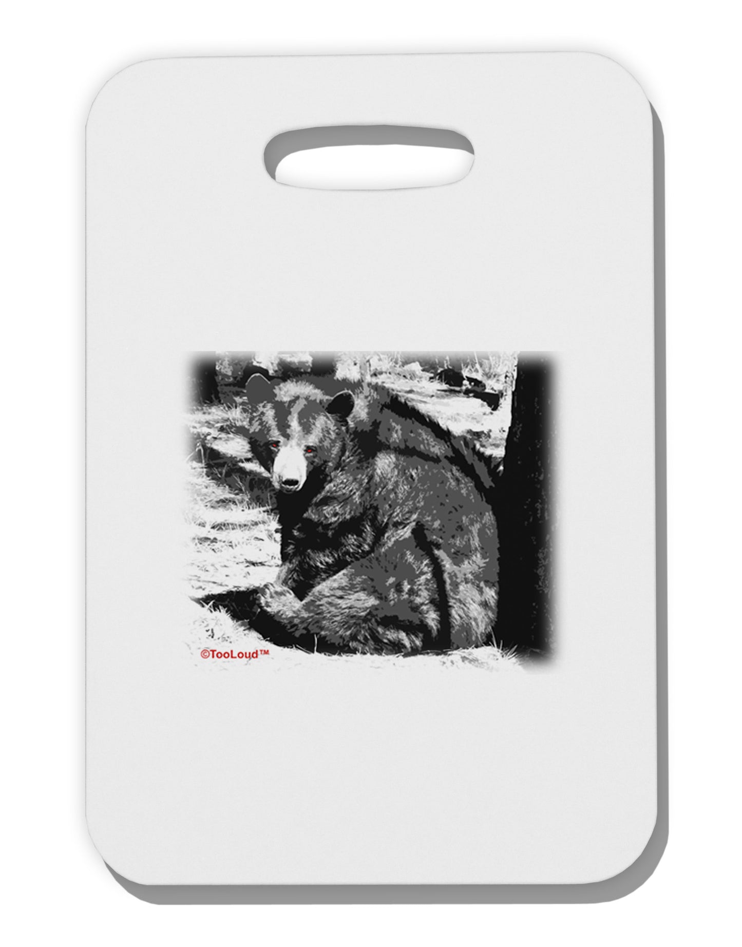 Creepy Black Bear Thick Plastic Luggage Tag-Luggage Tag-TooLoud-White-One Size-Davson Sales