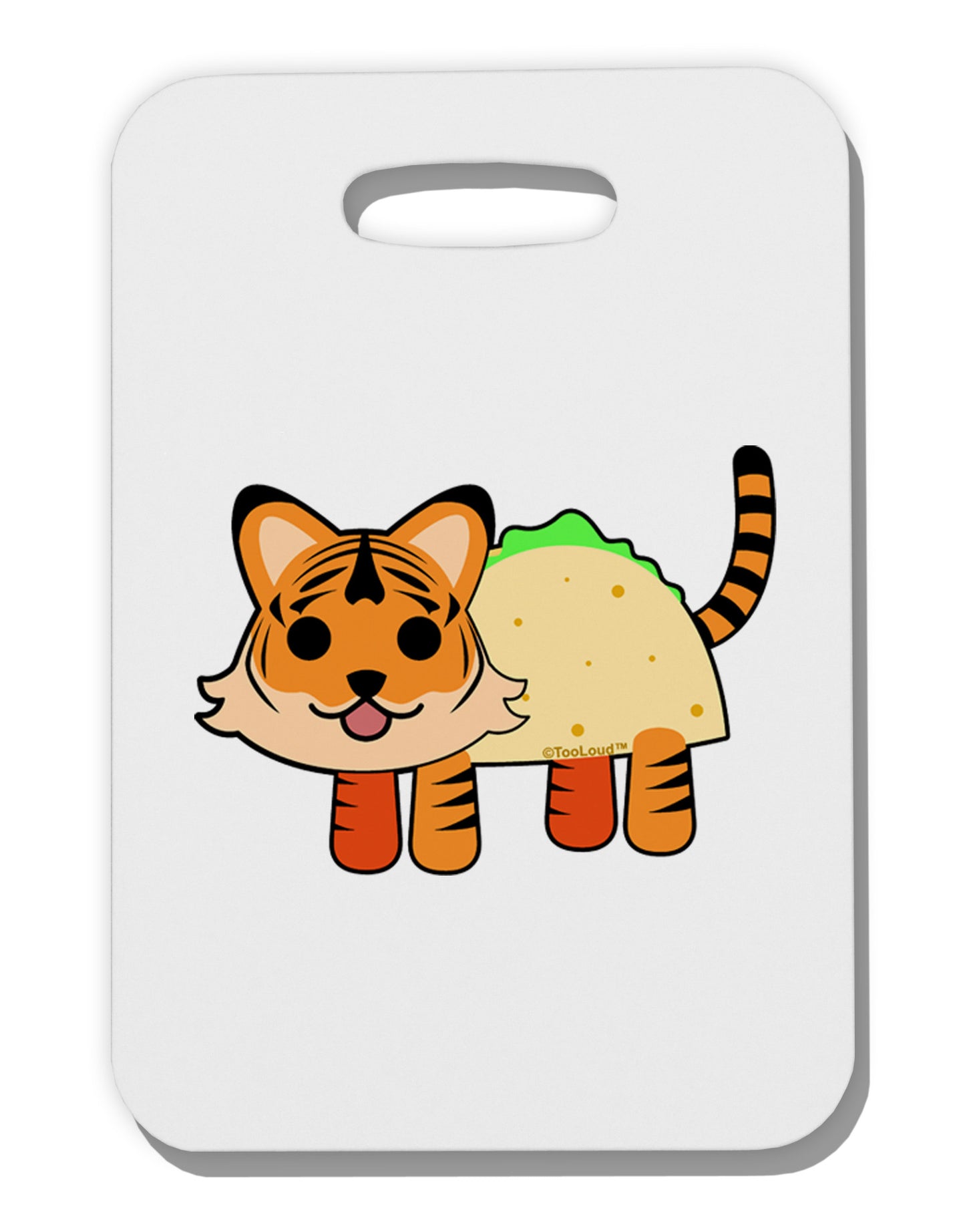 Cute Taco Tiger Thick Plastic Luggage Tag-Luggage Tag-TooLoud-White-One Size-Davson Sales