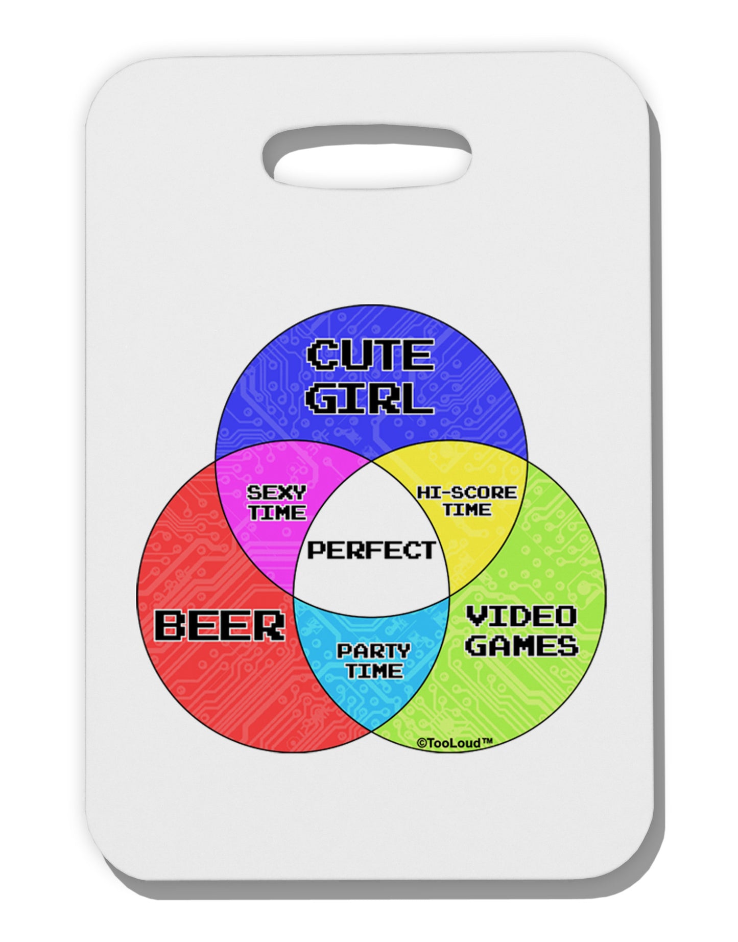 Beer Girl and Games Diagram Thick Plastic Luggage Tag-Luggage Tag-TooLoud-White-One Size-Davson Sales