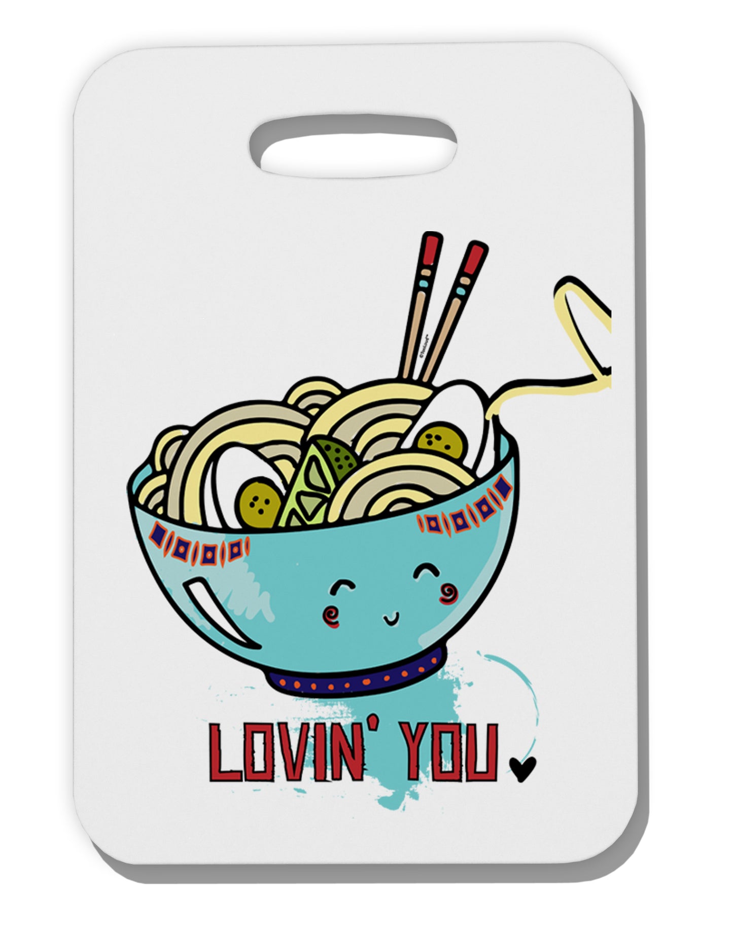TooLoud Matching Lovin You Blue Pho Bowl Thick Plastic Luggage Tag-Luggage Tag-TooLoud-Davson Sales