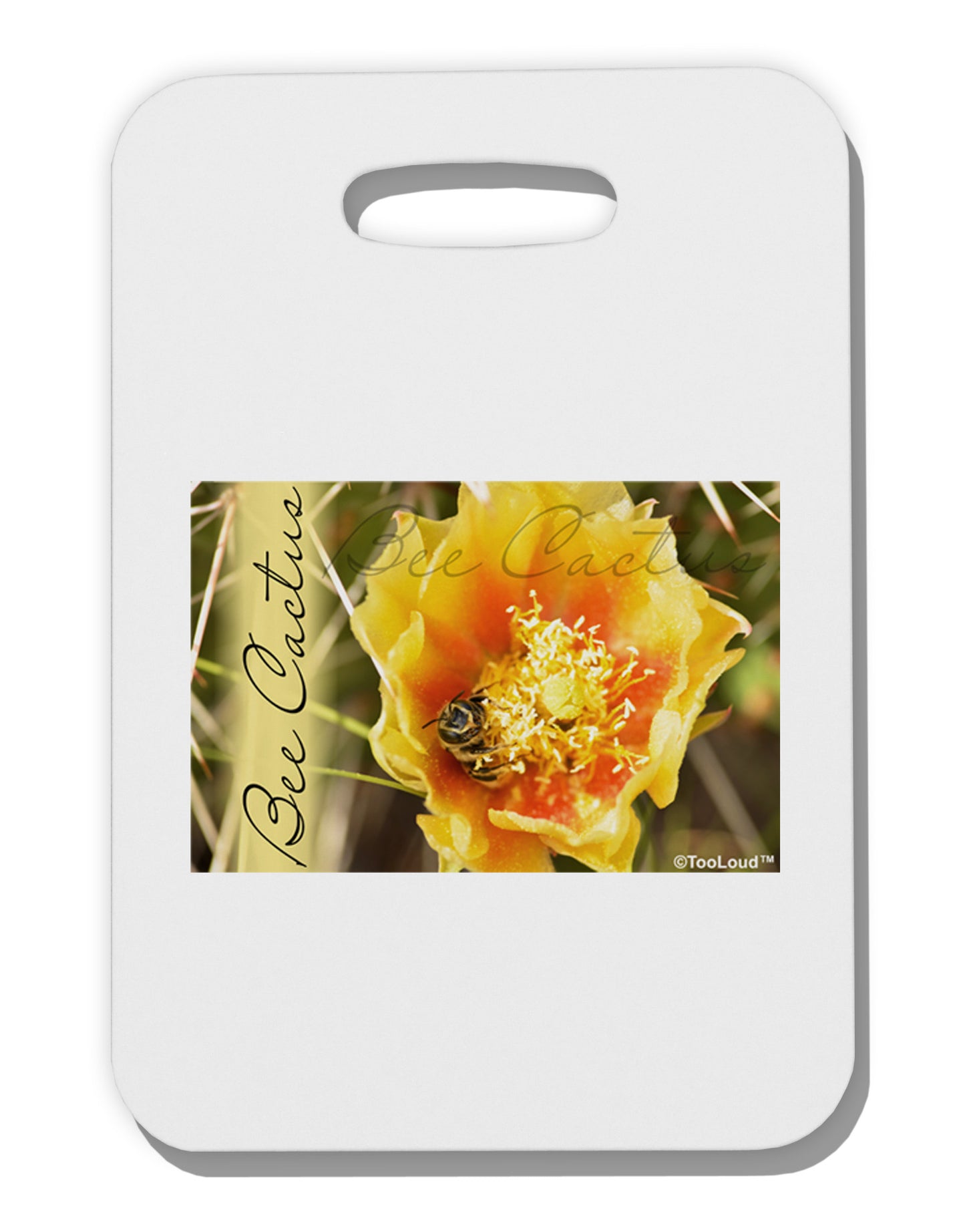 Bee Cactus with Text Thick Plastic Luggage Tag-Luggage Tag-TooLoud-White-One Size-Davson Sales