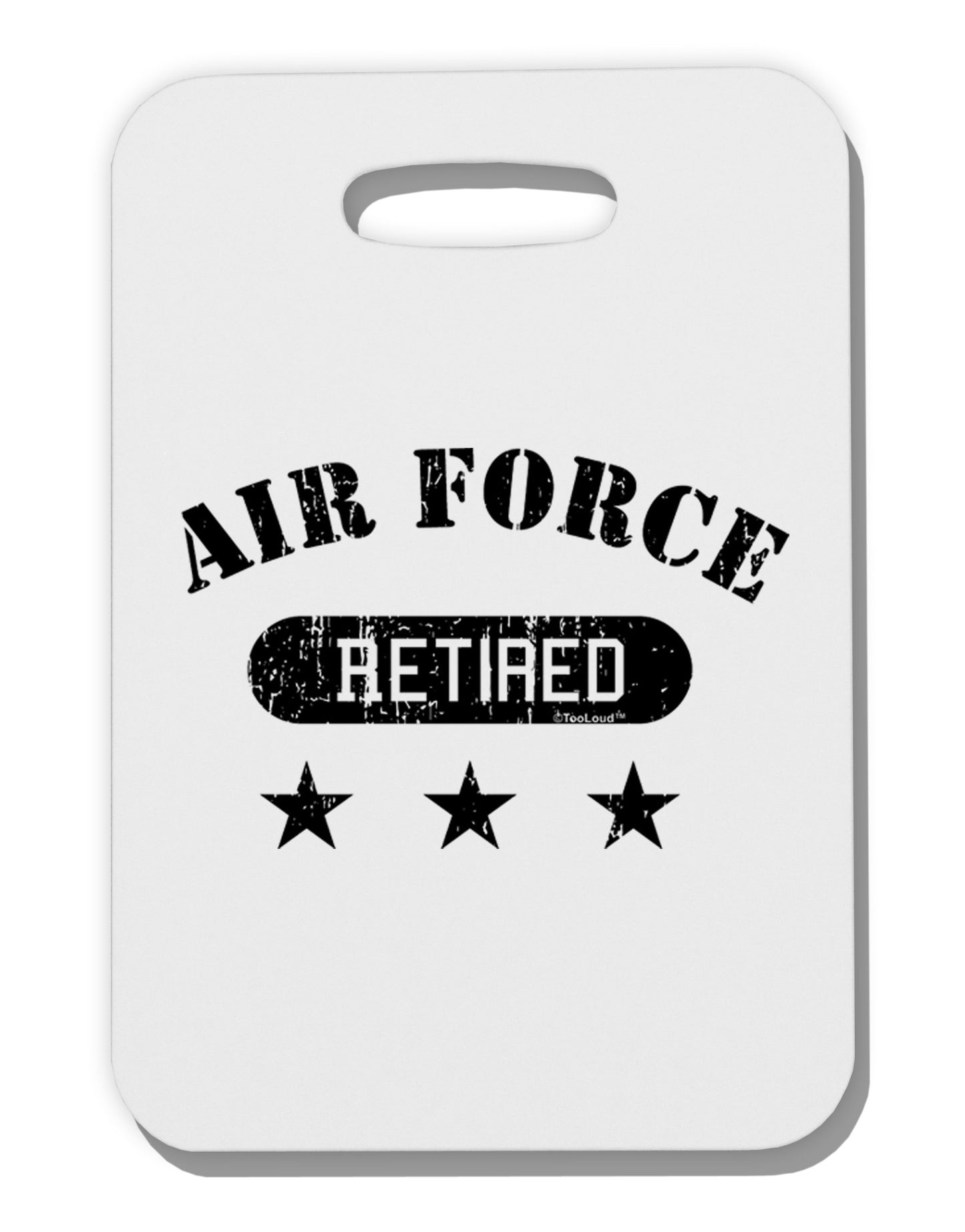 Retired Air Force Thick Plastic Luggage Tag-Luggage Tag-TooLoud-White-One Size-Davson Sales