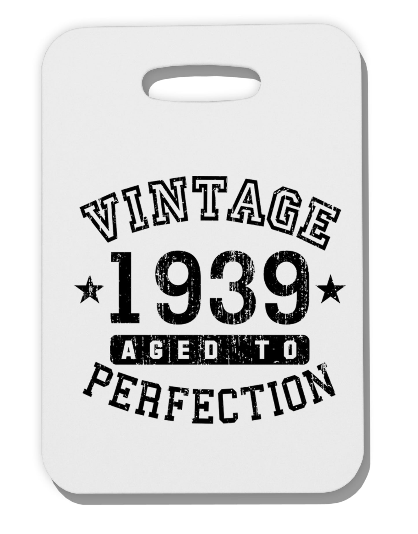 80th Birthday Vintage Birth Year 1939 Thick Plastic Luggage Tag by TooLoud-TooLoud-White-One Size-Davson Sales