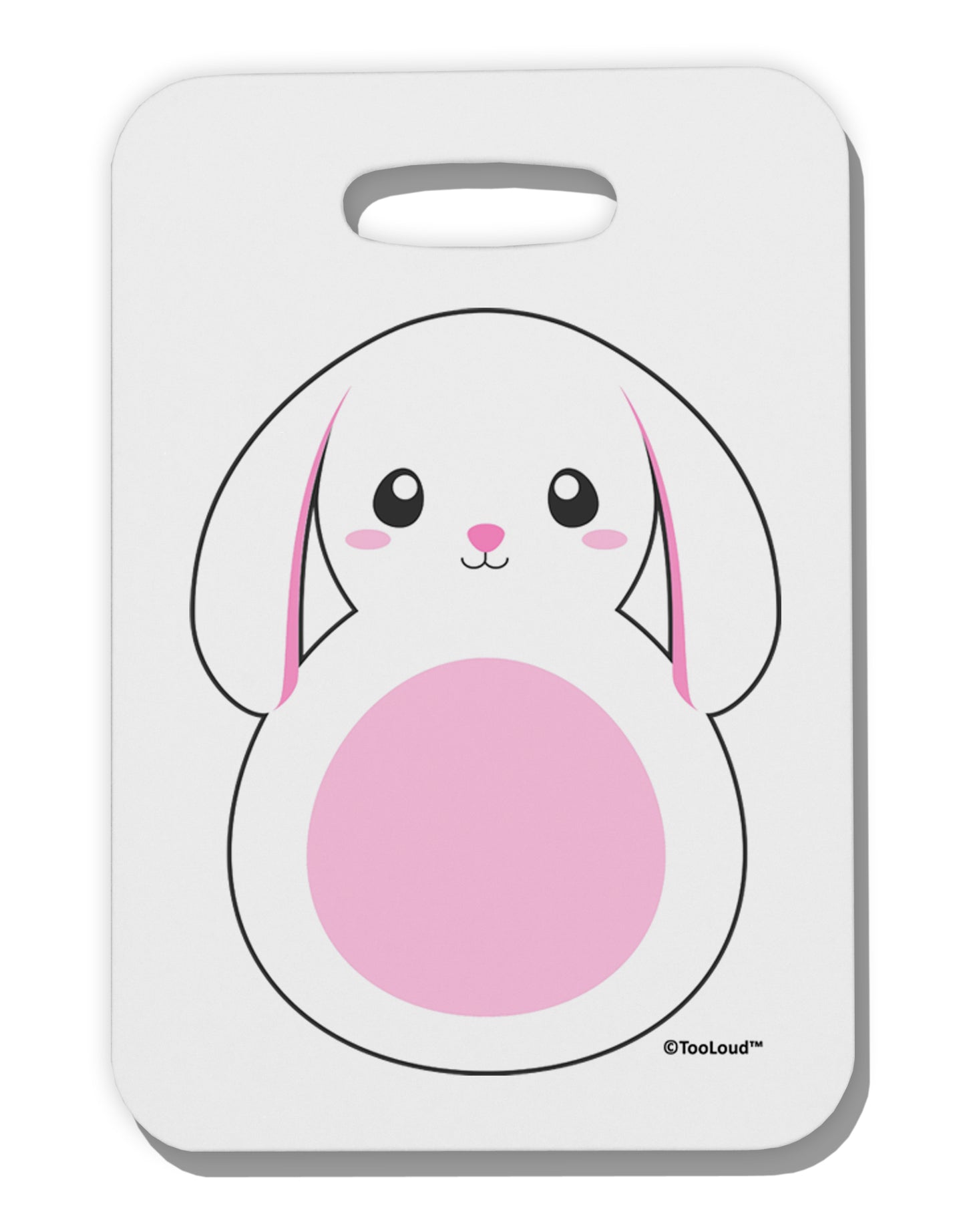 Cute Bunny with Floppy Ears - Pink Thick Plastic Luggage Tag by TooLoud-Luggage Tag-TooLoud-White-One Size-Davson Sales
