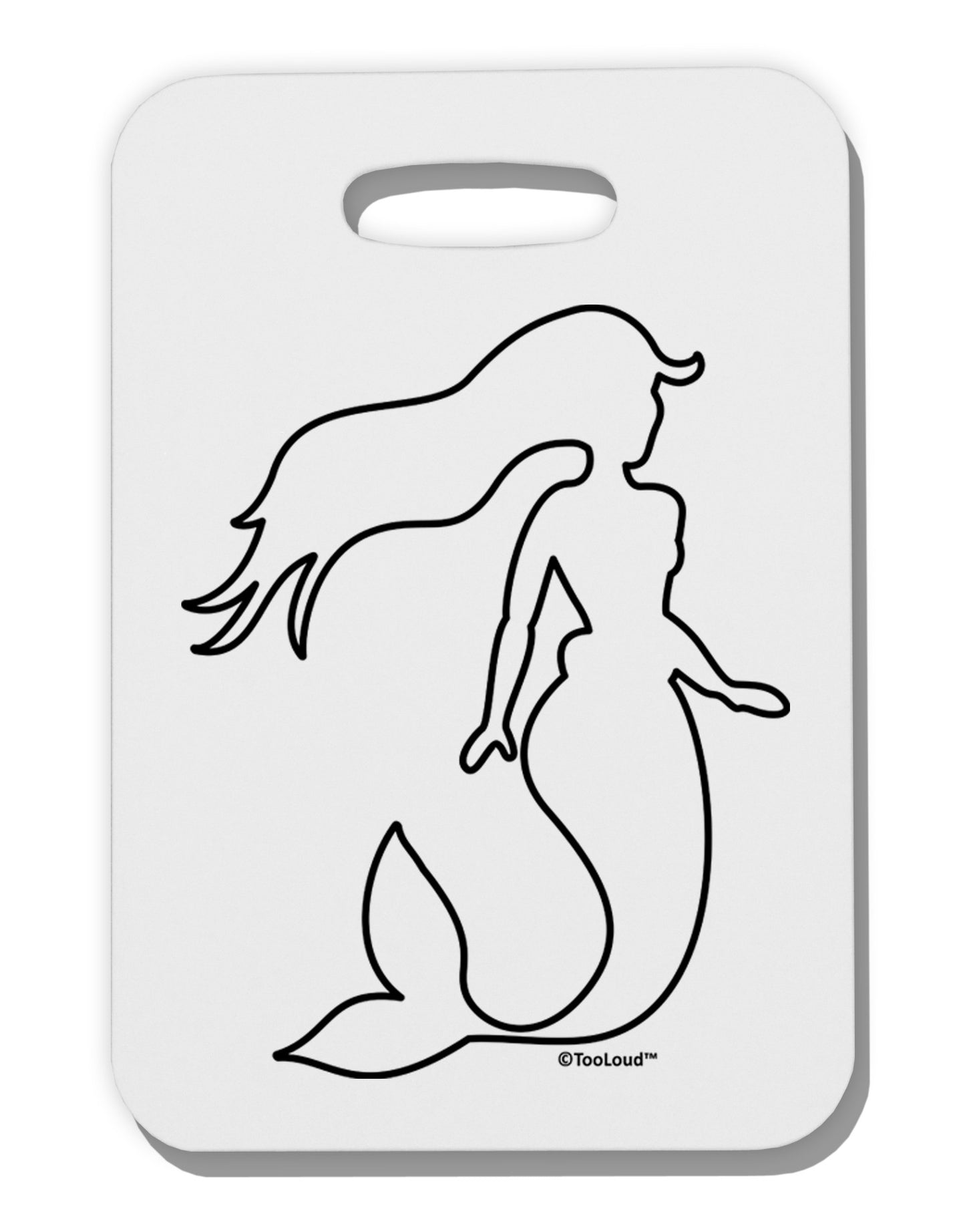 Mermaid Outline Thick Plastic Luggage Tag-Luggage Tag-TooLoud-White-One Size-Davson Sales