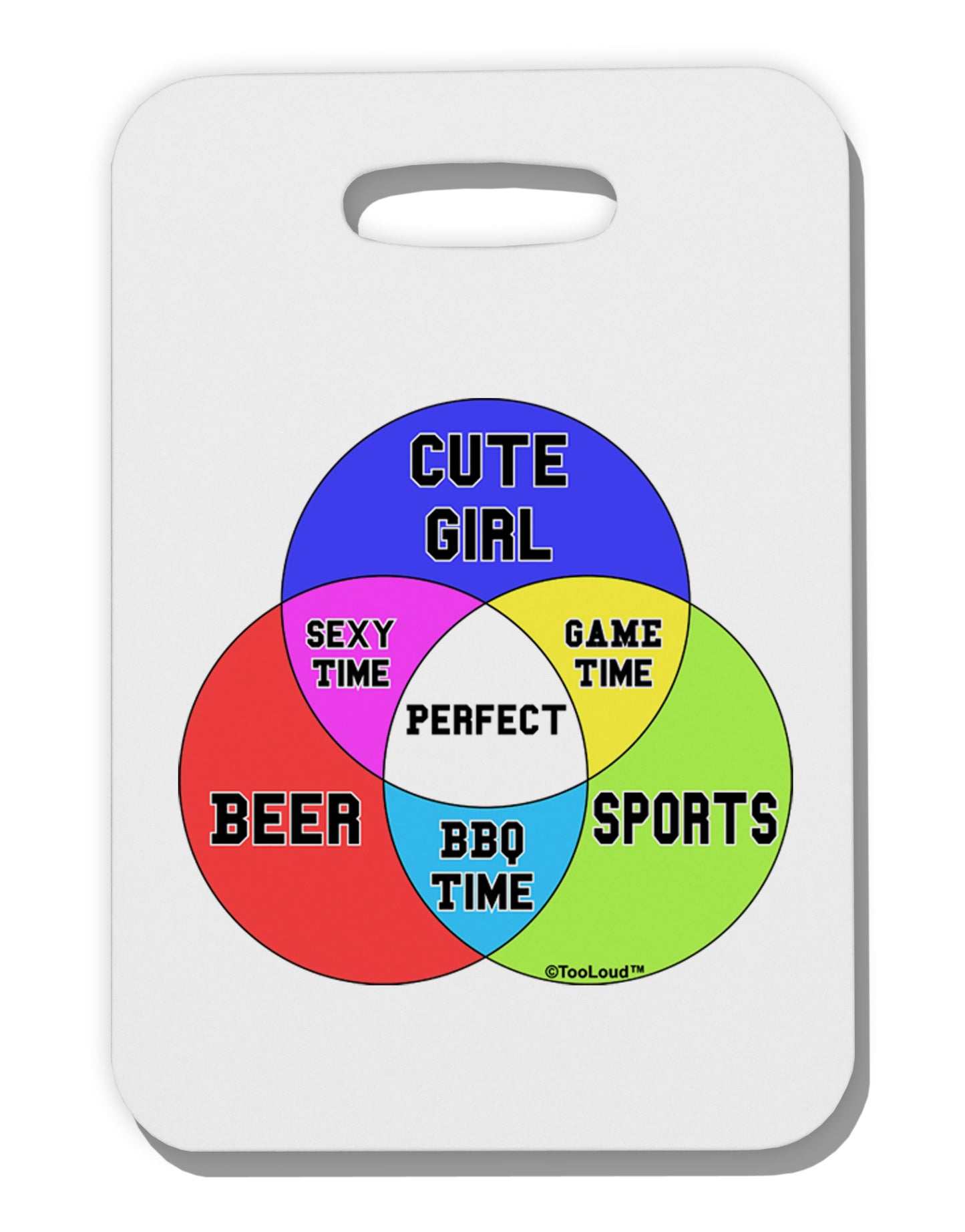Beer Girl and Sports Diagram Thick Plastic Luggage Tag-Luggage Tag-TooLoud-White-One Size-Davson Sales