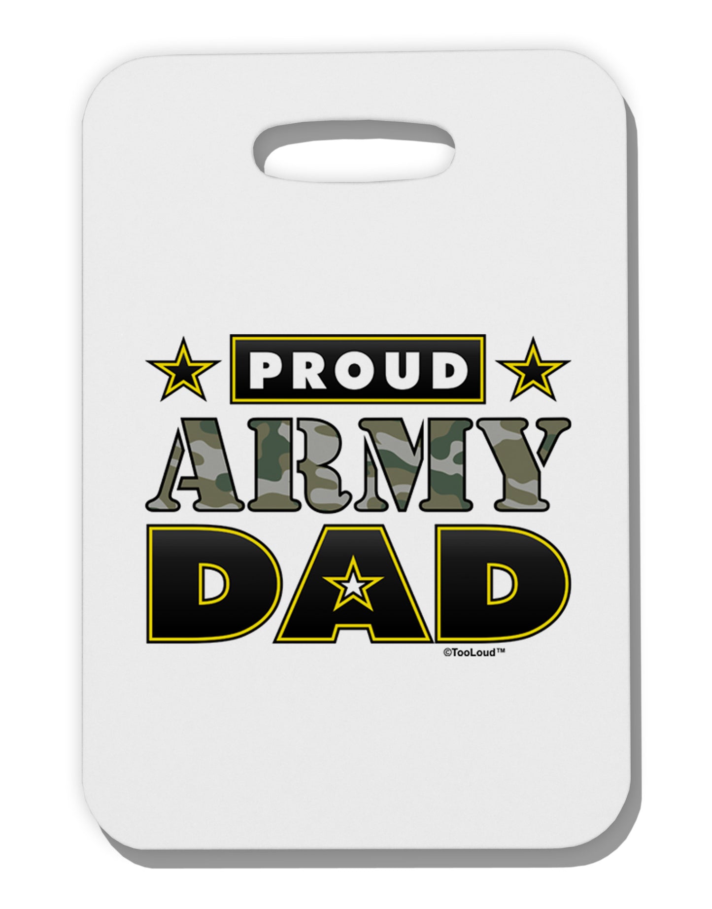 Proud Army Dad Thick Plastic Luggage Tag-Luggage Tag-TooLoud-White-One Size-Davson Sales