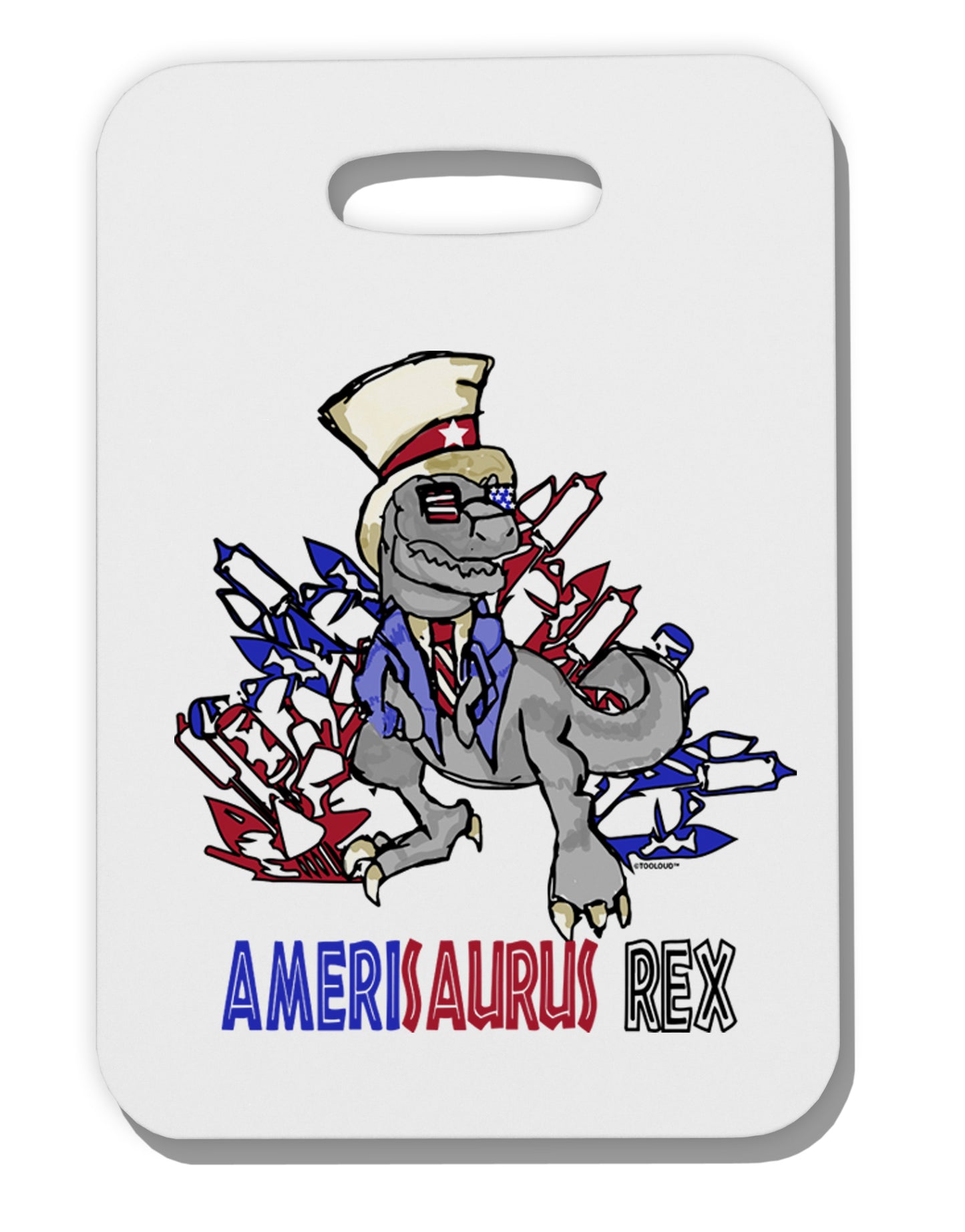 TooLoud AMERISAURUS REX Thick Plastic Luggage Tag-Luggage Tag-TooLoud-Davson Sales