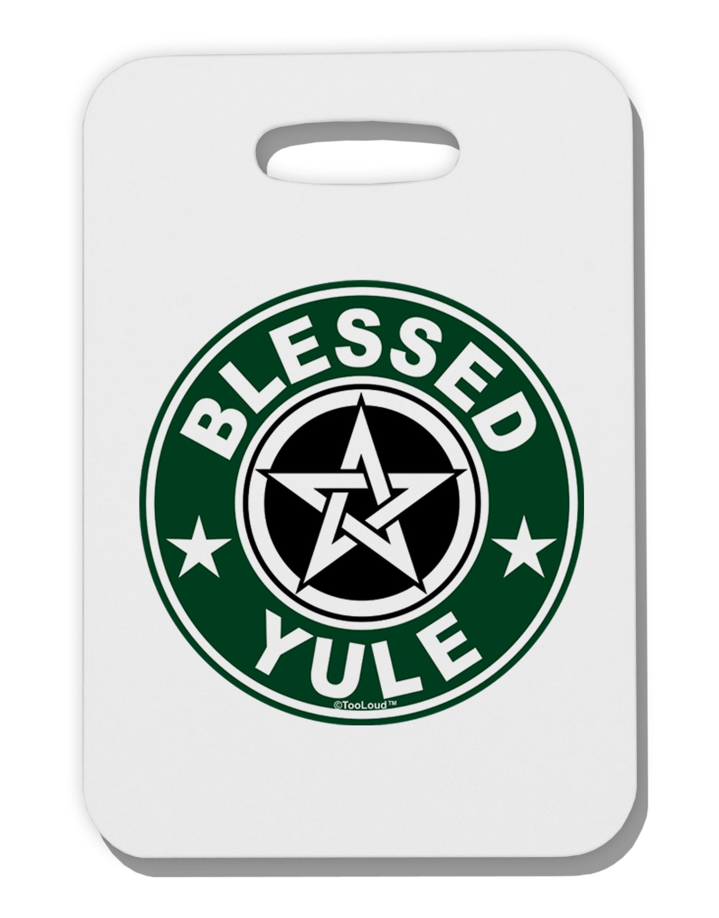 Blessed Yule Emblem Thick Plastic Luggage Tag by-Luggage Tag-TooLoud-White-One Size-Davson Sales