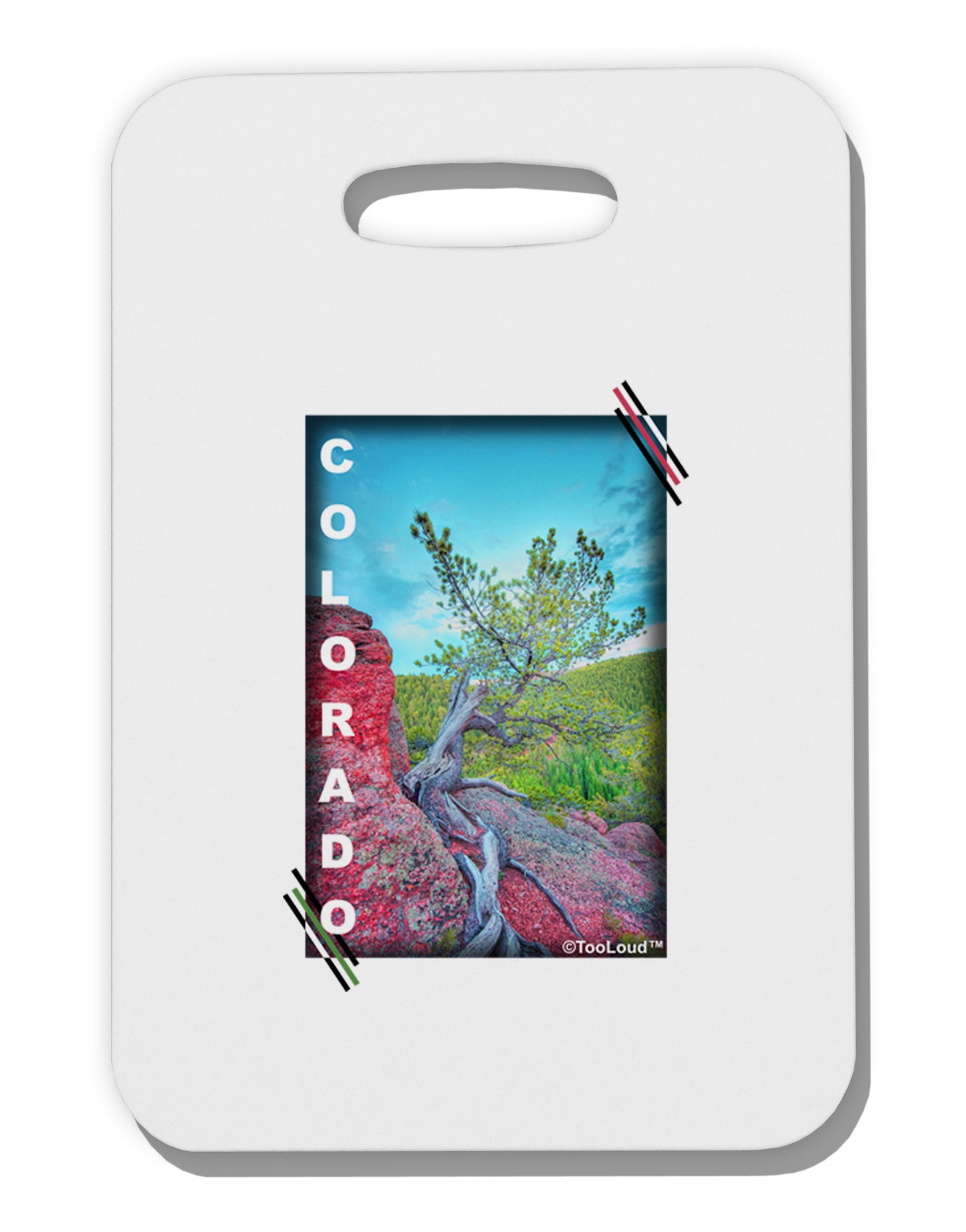 CO Cliffside Tree Text Thick Plastic Luggage Tag-Luggage Tag-TooLoud-White-One Size-Davson Sales