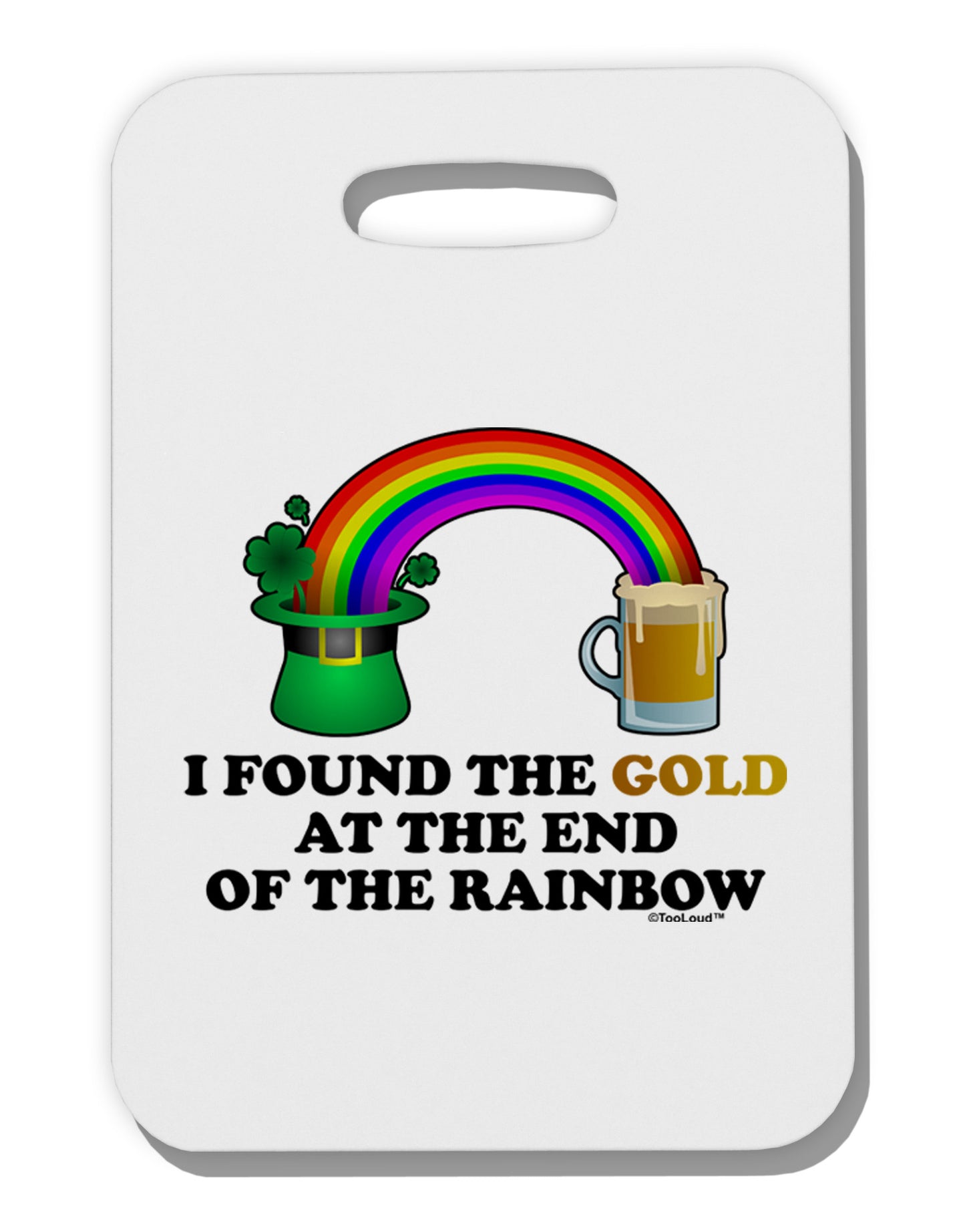 End Of The Rainbow Text Thick Plastic Luggage Tag-Luggage Tag-TooLoud-White-One Size-Davson Sales