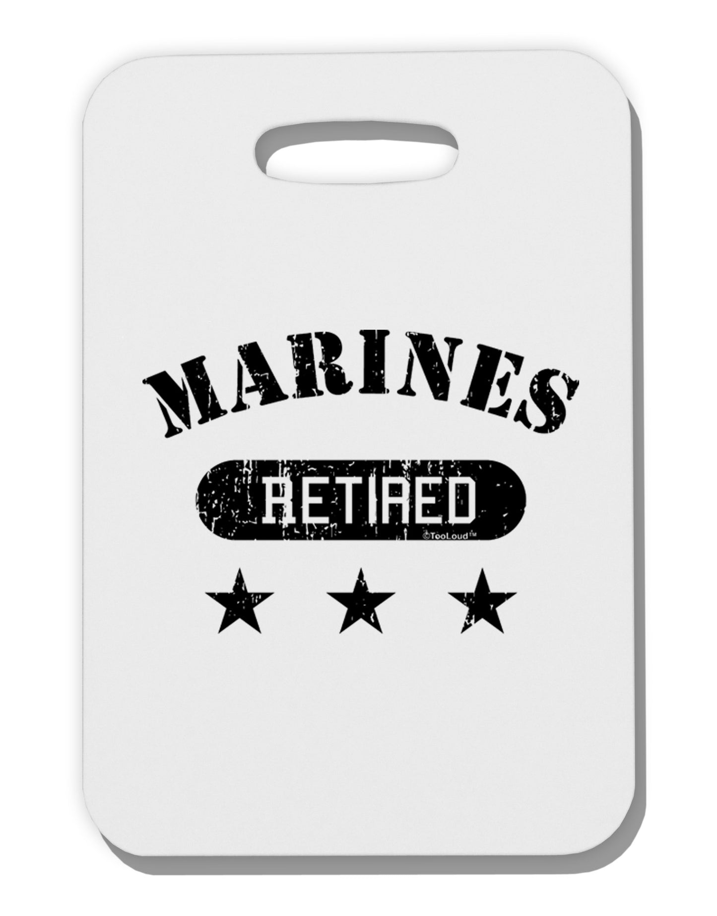Retired Marines Thick Plastic Luggage Tag-Luggage Tag-TooLoud-White-One Size-Davson Sales