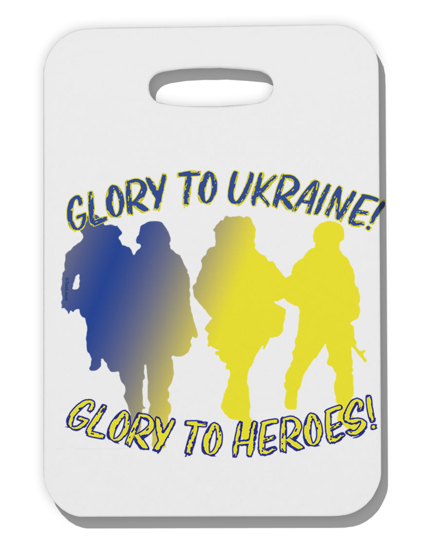 TooLoud Glory to Ukraine Glory to Heroes Thick Plastic Luggage Tag-Luggage Tag-TooLoud-Davson Sales