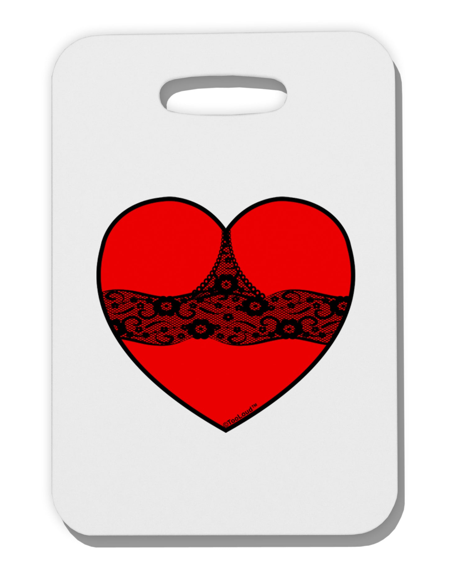Black Lace Panty Heart Thick Plastic Luggage Tag-Luggage Tag-TooLoud-White-One Size-Davson Sales