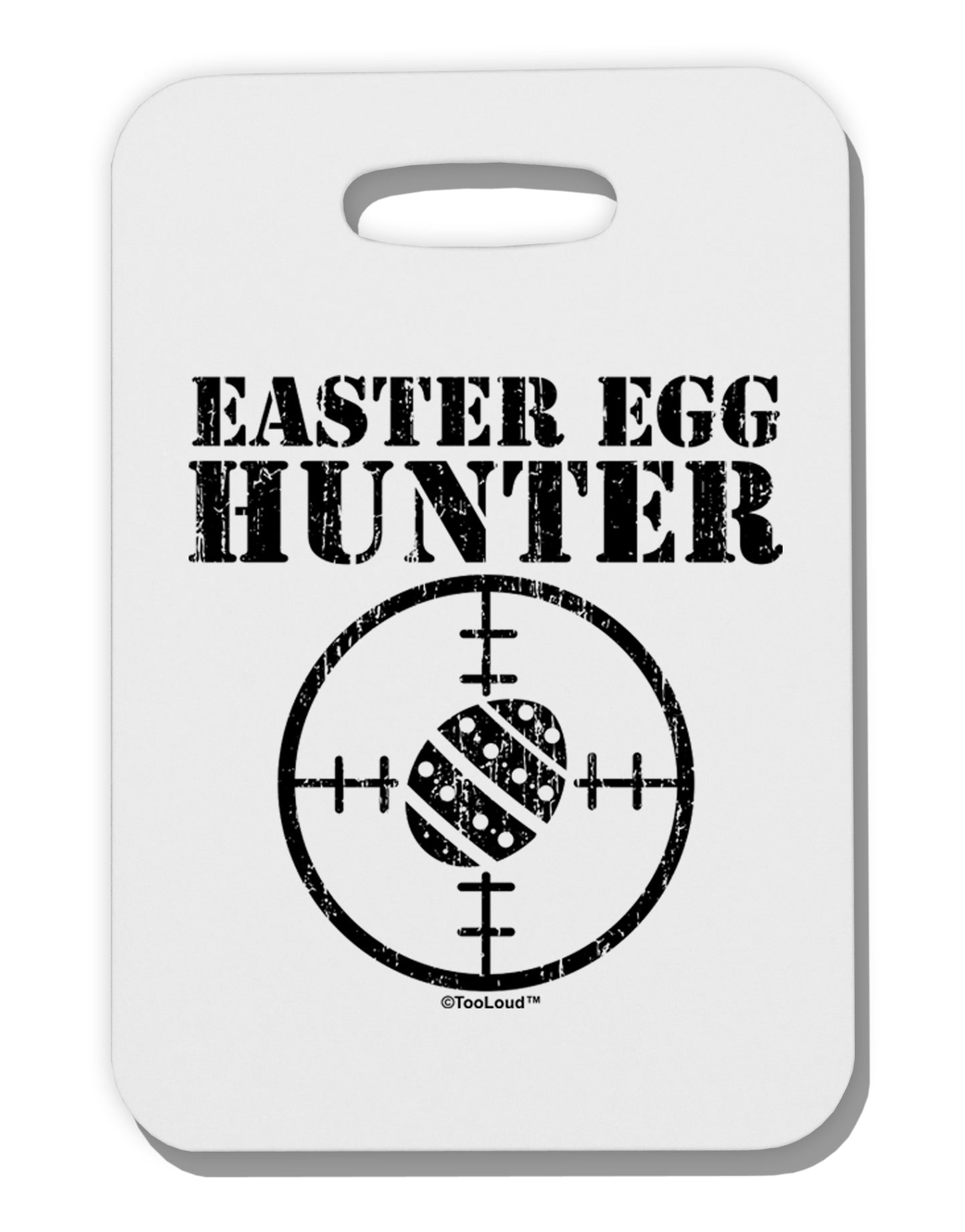 Easter Egg Hunter Distressed Thick Plastic Luggage Tag by TooLoud-Luggage Tag-TooLoud-White-One Size-Davson Sales