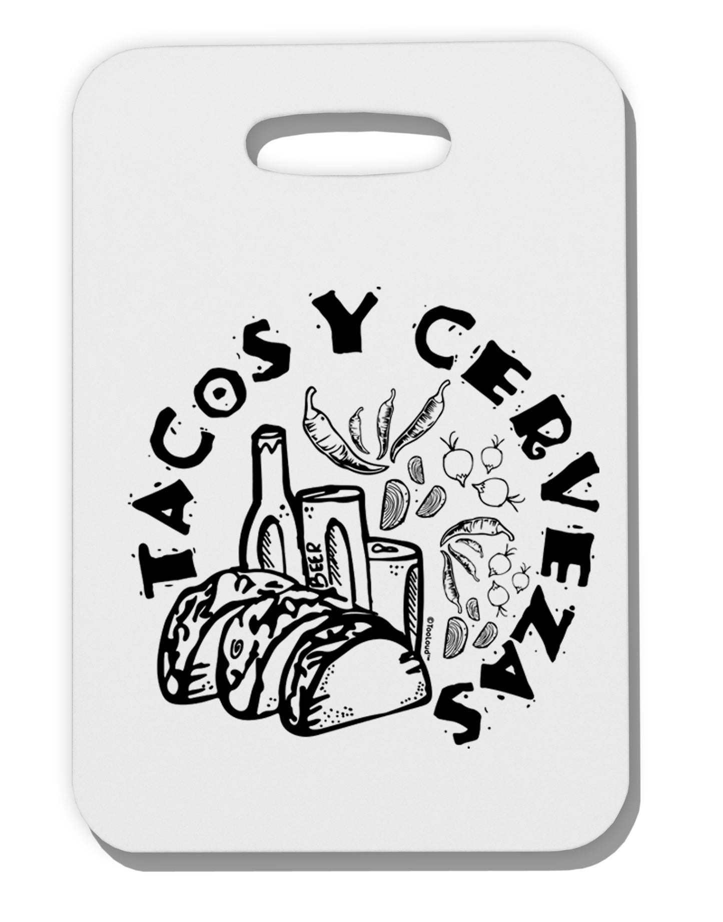 TooLoud Tacos Y Cervezas Thick Plastic Luggage Tag-Luggage Tag-TooLoud-Davson Sales
