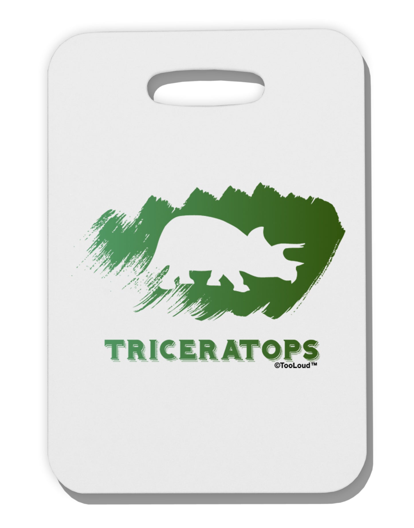 Jurassic Triceratops Design Thick Plastic Luggage Tag by TooLoud-Luggage Tag-TooLoud-White-One Size-Davson Sales