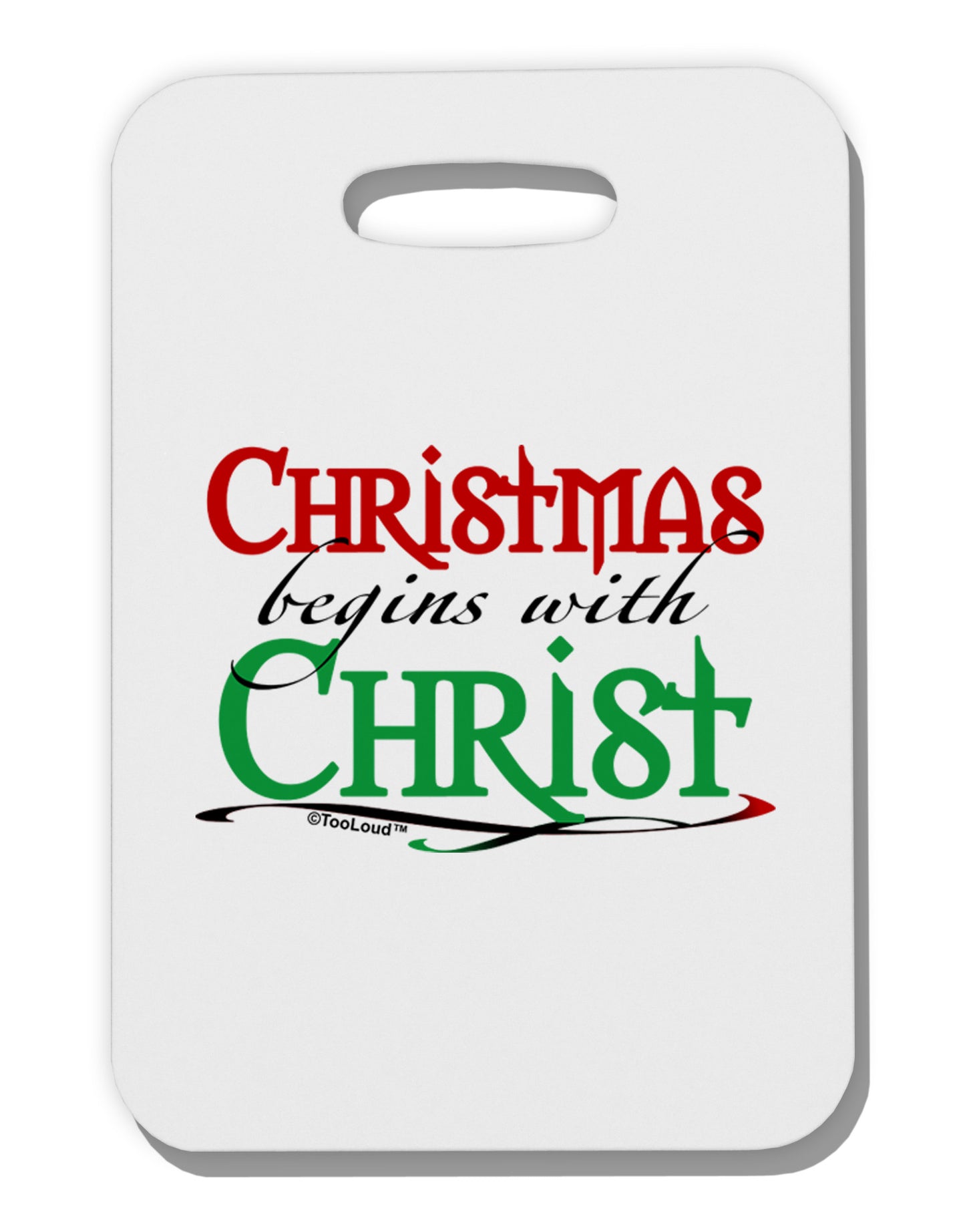 Begins With Christ Text Thick Plastic Luggage Tag-Luggage Tag-TooLoud-White-One Size-Davson Sales