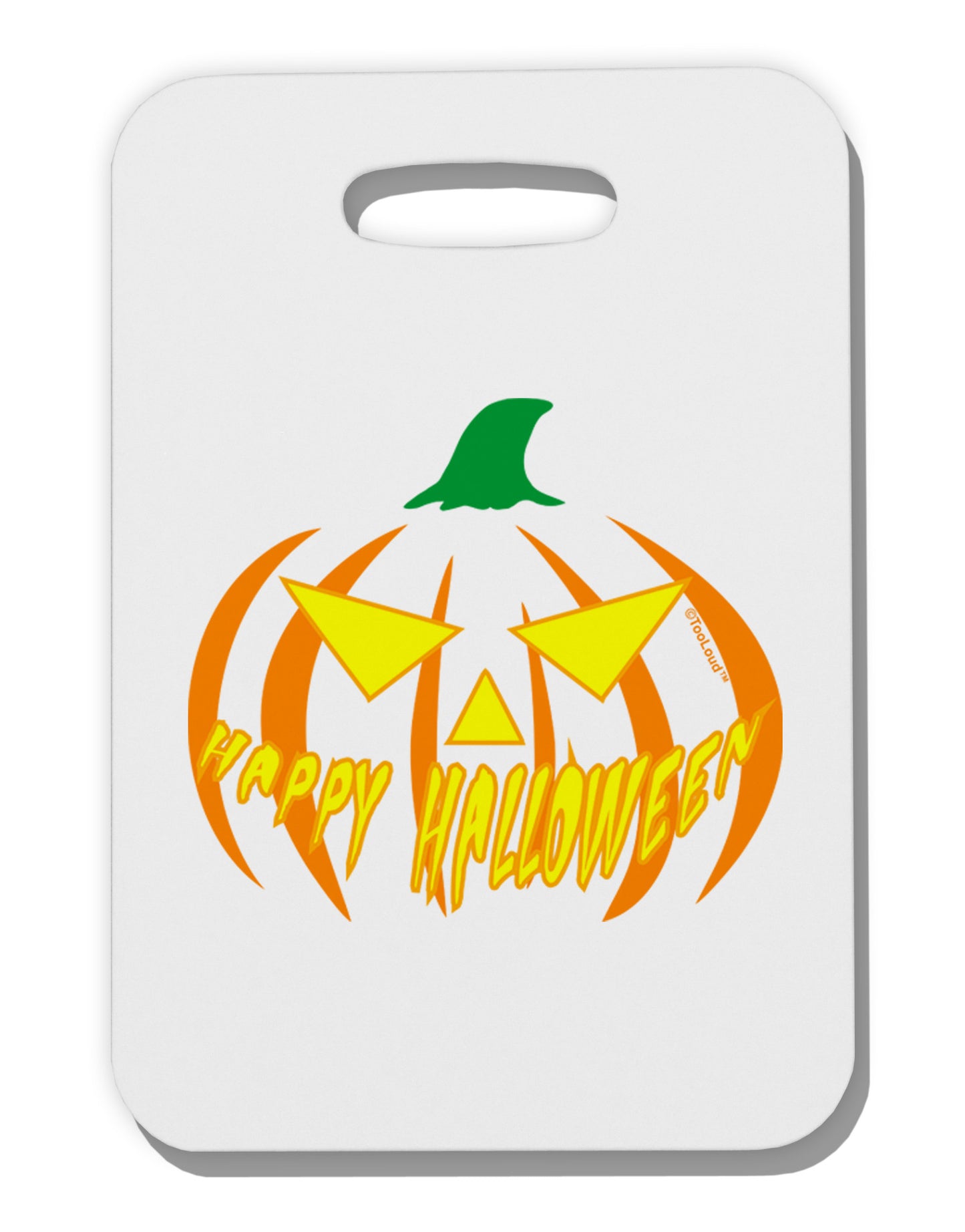Happy Halloween Jack Yellow Thick Plastic Luggage Tag-Luggage Tag-TooLoud-White-One Size-Davson Sales